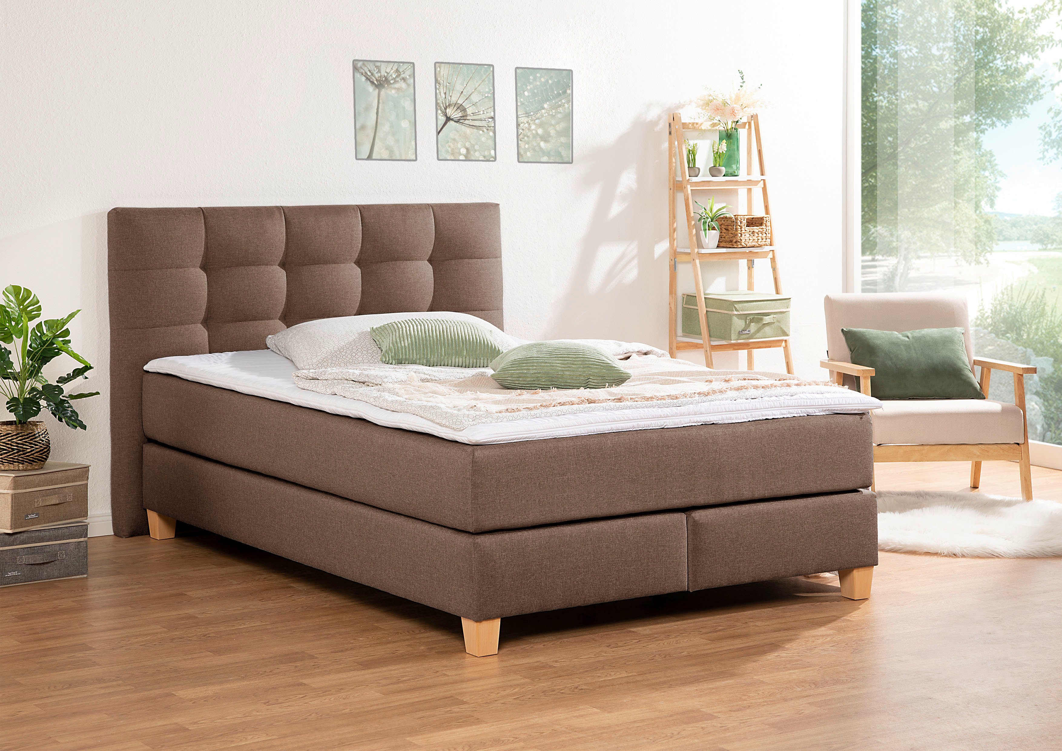 Home affaire Boxspring Moulay incl. topmatras, in extra lang 220 cm, 3 hardheden, ook in h4