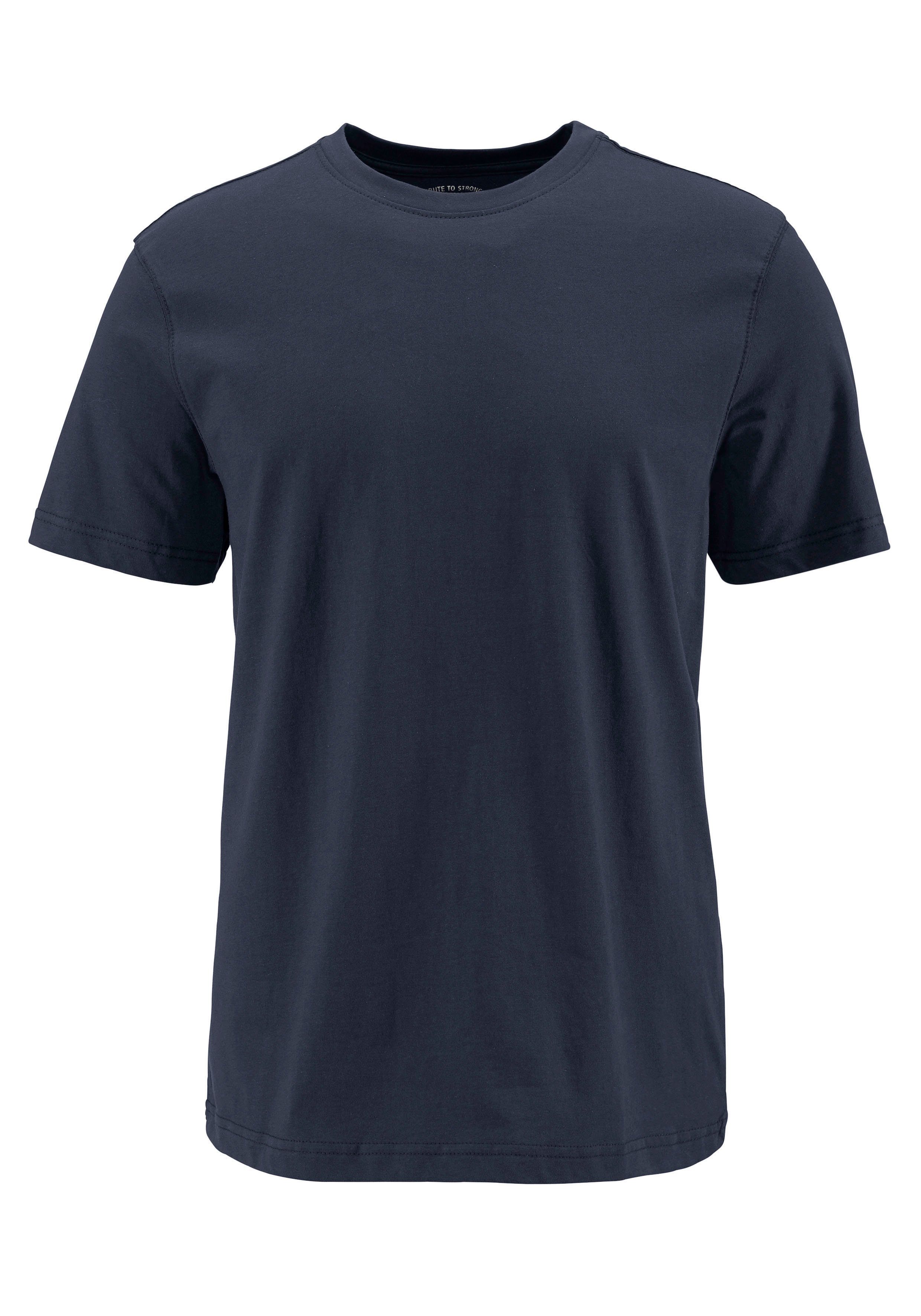 Man's World T-shirt Nieuwe kleuren! Korte mouw, effen kleur, ronde hals, van katoen(3-delig, Set van 3)