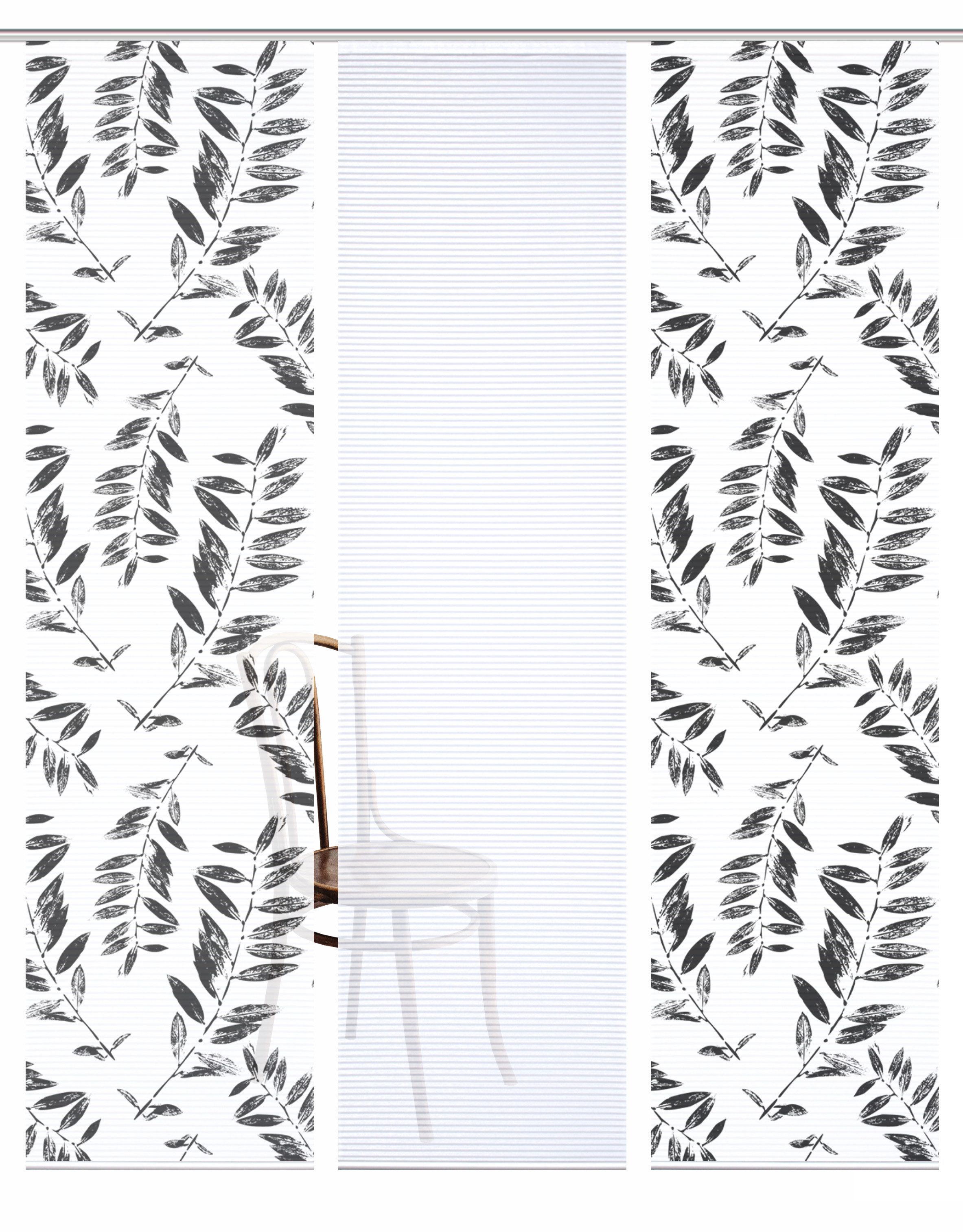 HOME in green Paneelgordijn GREN SET DIGITALE PRINT, BAMBOELOOK GERECYCLED (3 stuks)