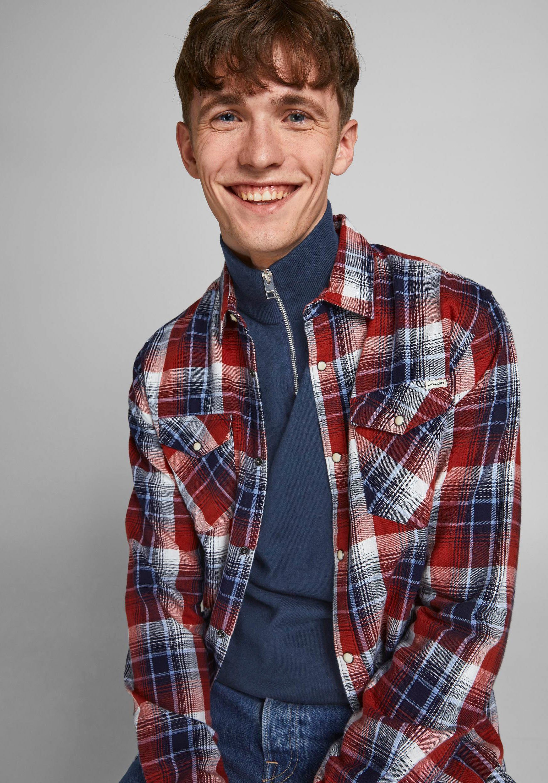 Jack & Jones Trui met ronde hals EMIL KNIT HALF ZIP
