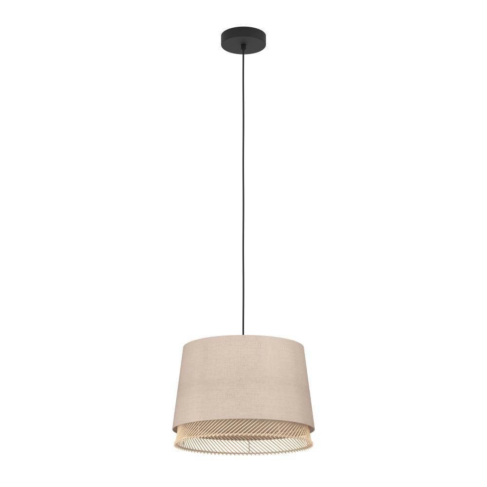 EGLO Hanglamp TABLEY Hanglamp, eetkamerlamp, bamboe en linnen, hanglamp, Ø 38 cm (1 stuk)