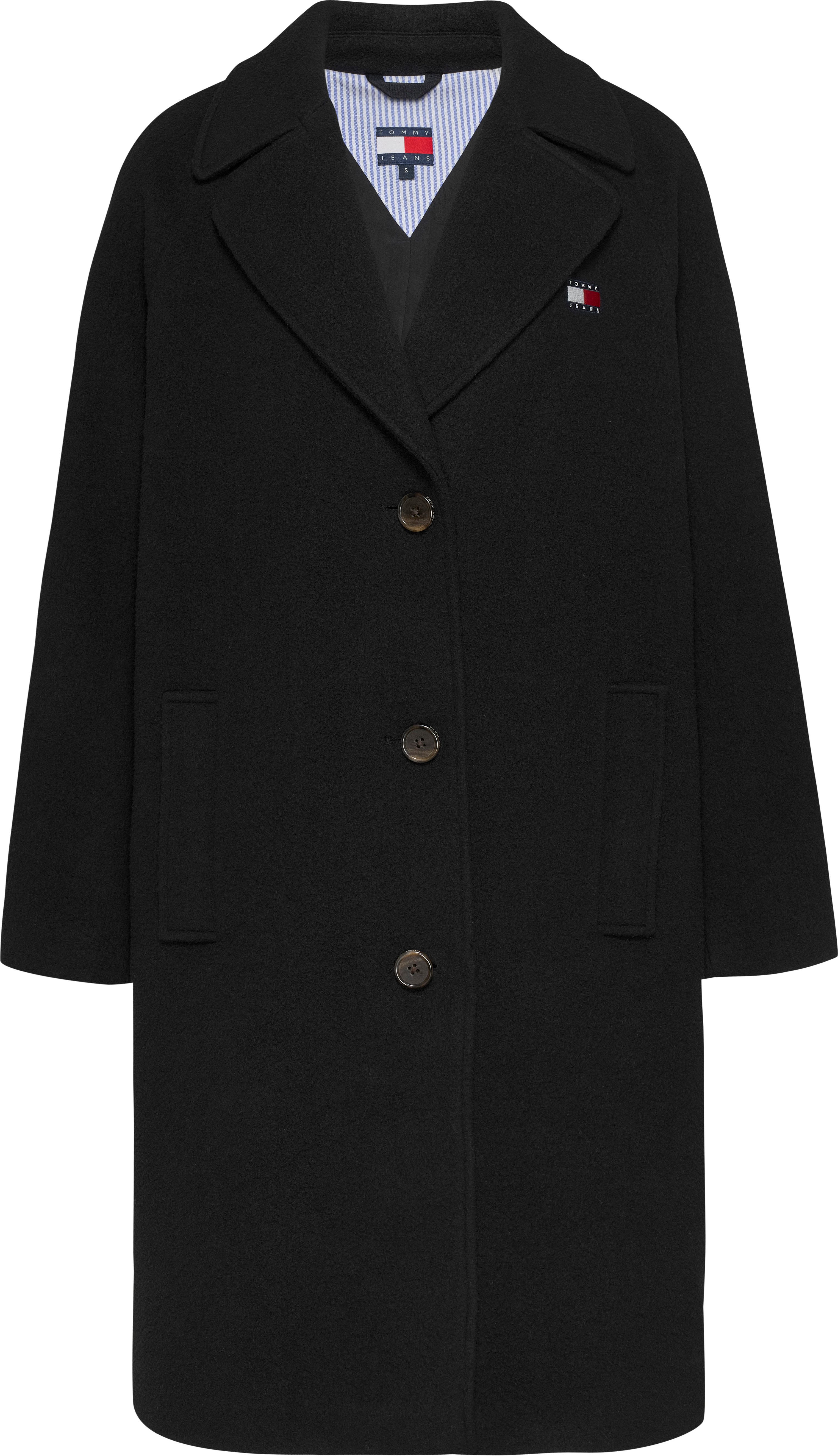 TOMMY JEANS Korte jas TJW WOOL COAT met wolaandeel