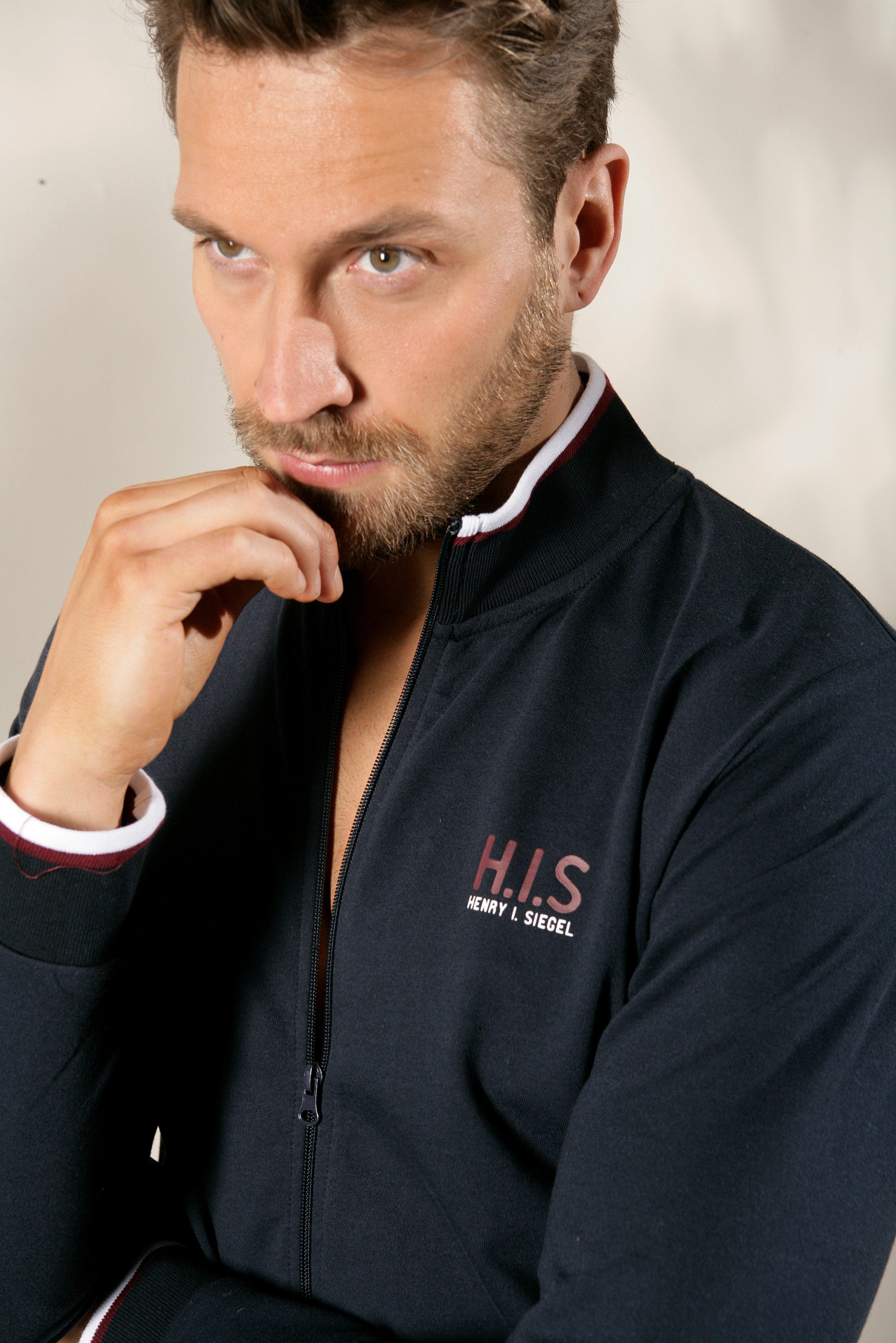 H.I.S Sweatvest Staande kraag met strepen