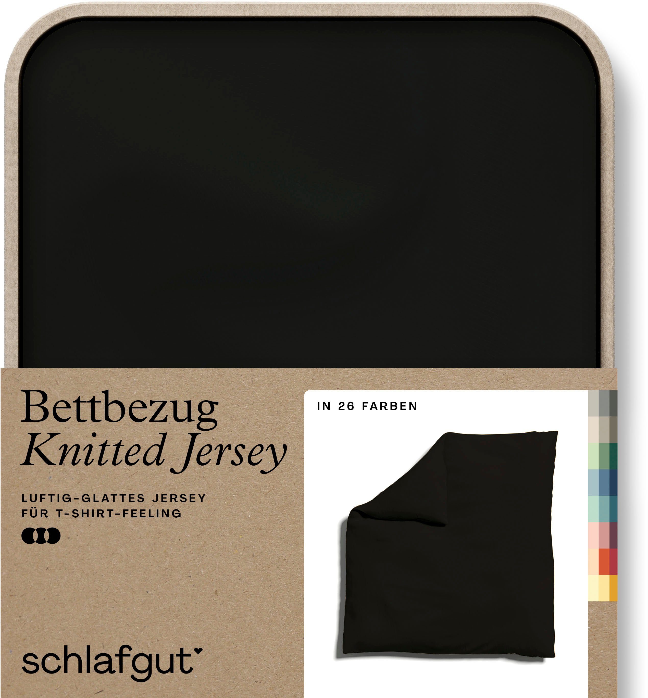 Schlafgut Dekbedovertrek Gebreide jersey uni, van biologisch katoen met elastaan, rits kreukvrij, mix & match beddengoed: bijpassende kussenhoes
