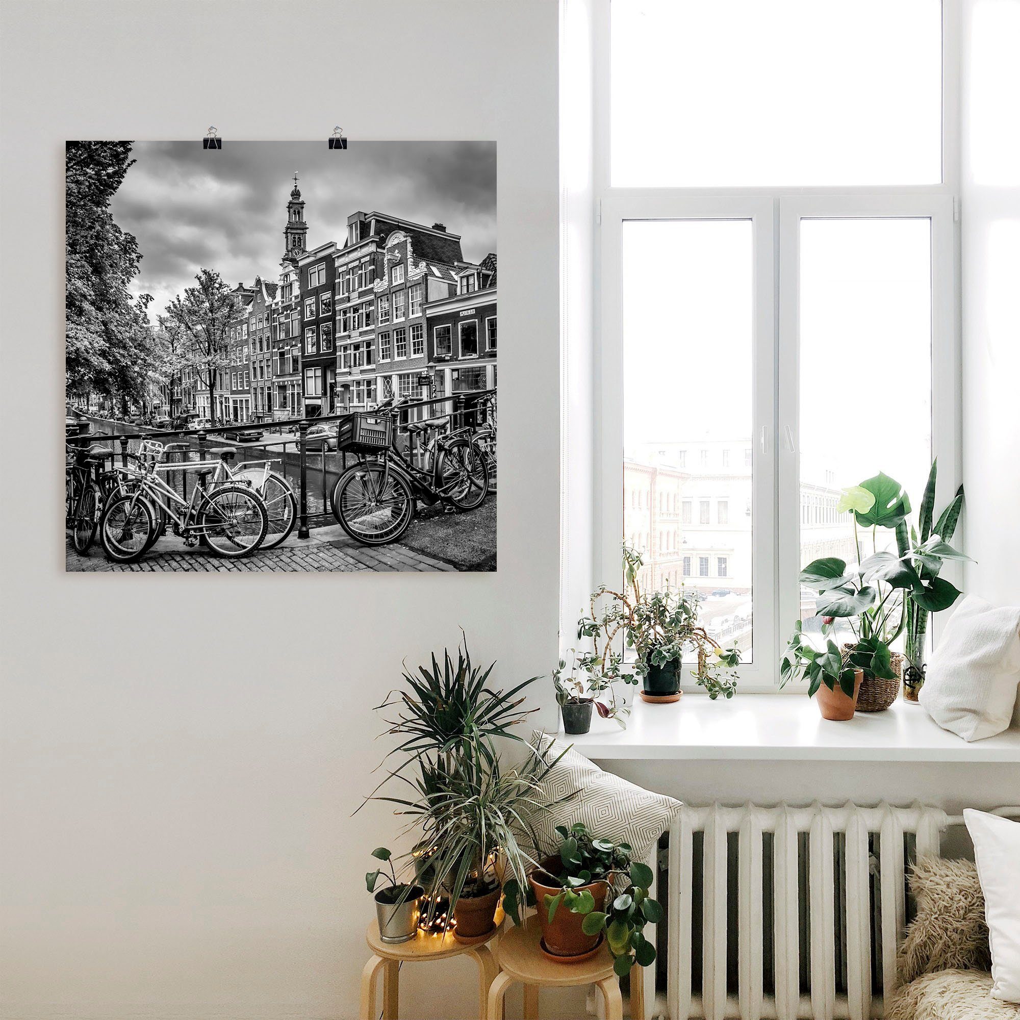 Artland Poster Amsterdam Bloemgracht II als artprint van aluminium, artprint op linnen, muursticker of poster in verschillende maten