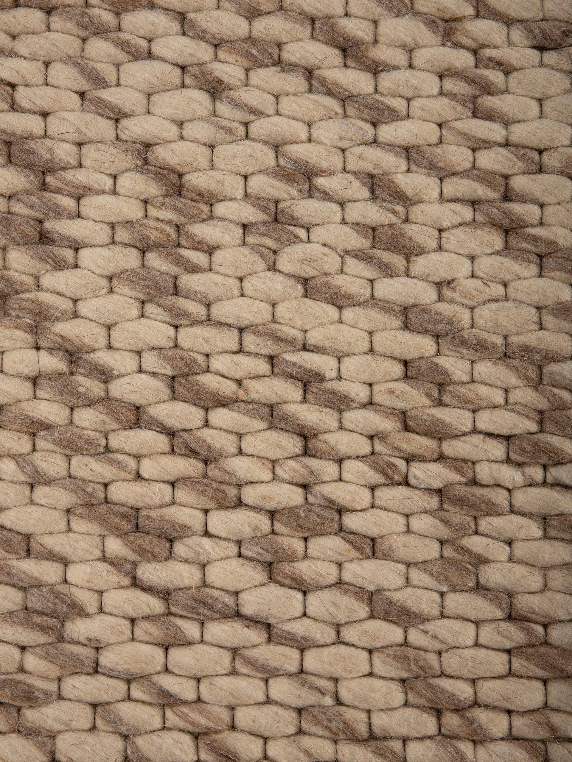carpetfine Wollen kleed Sina grove structuur, tijdloos design, 100% wol, woonkamer