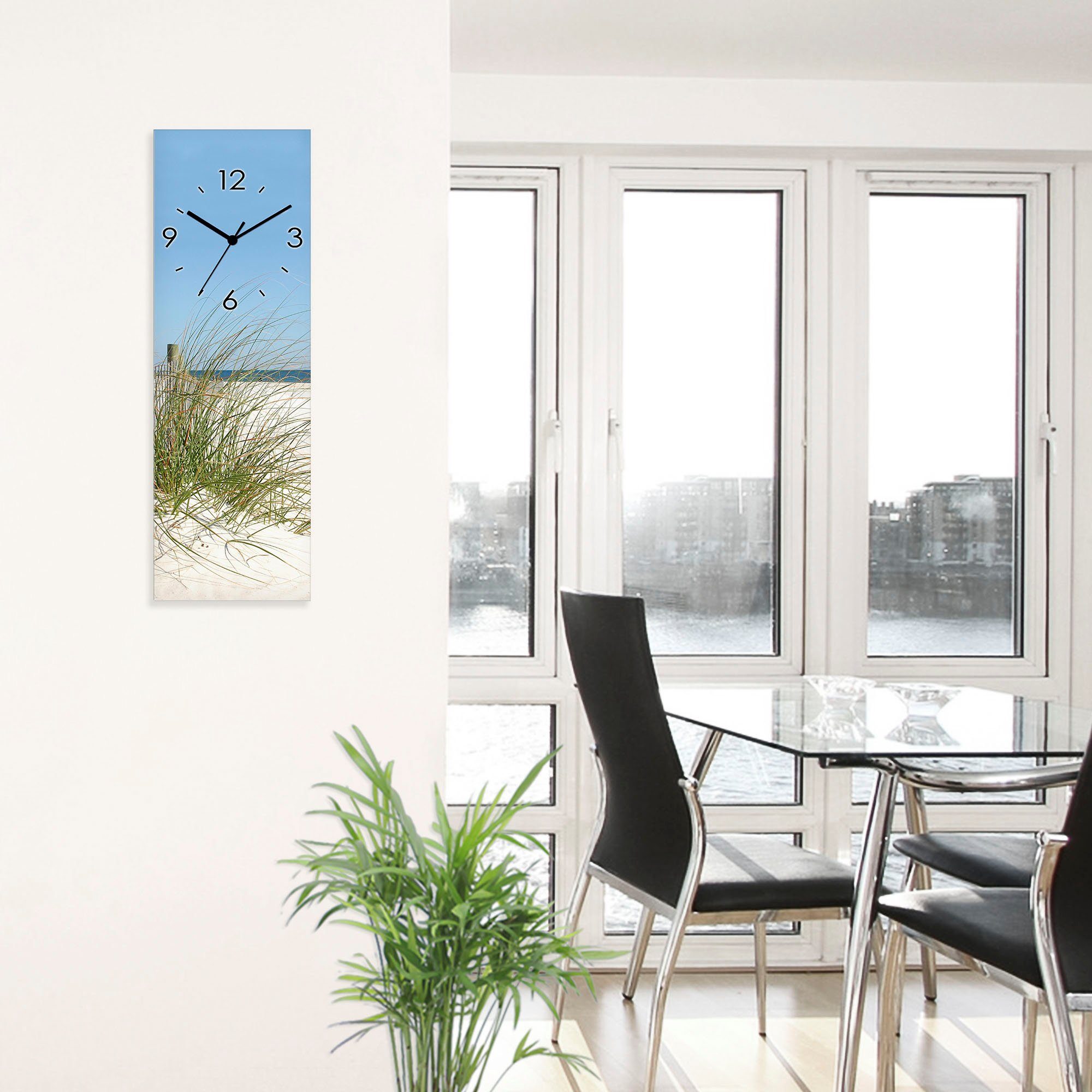 Artland Wandklok Mooie duinen met grassen en hek optioneel verkrijgbaar met kwarts- of radiografisch uurwerk, geruisloos zonder tikkend geluid