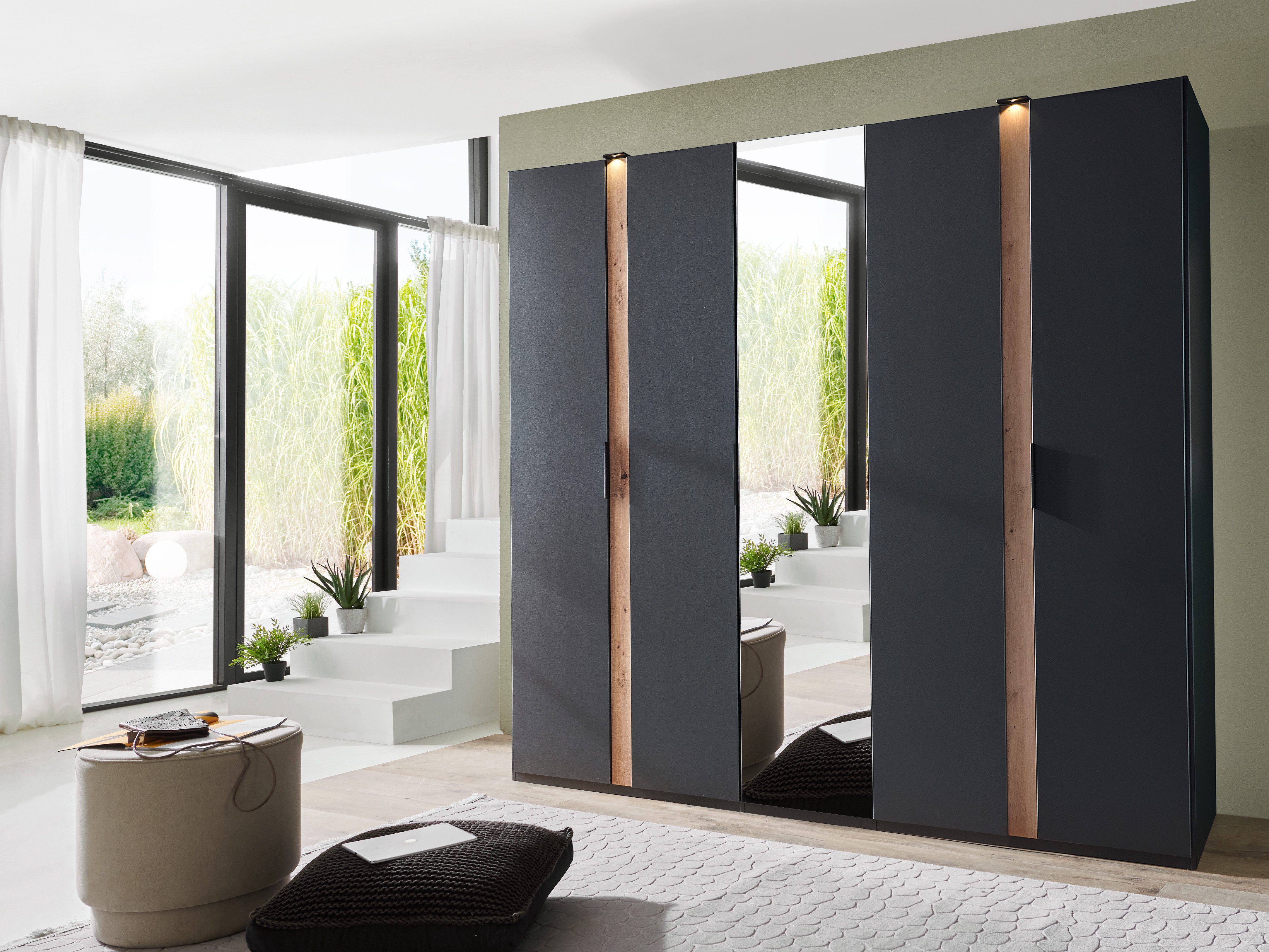 Wimex Draaideurkast Rimini by fresh to go, kledingkast met spiegel, metalen handgrepen