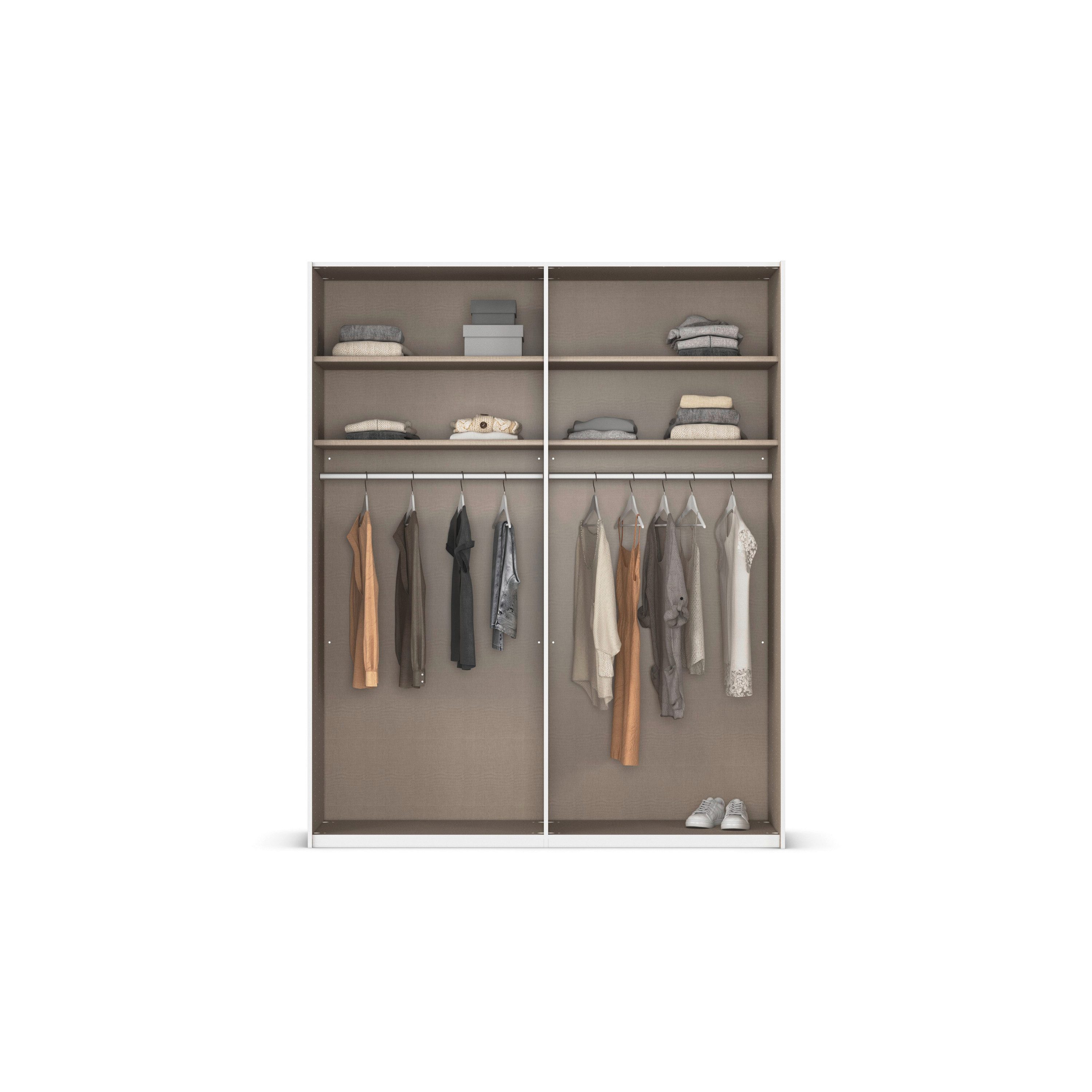 rauch Schuifdeurkast Kledingkast kast garderobe slaapkamerkast SCALE-LINE edel uiterlijk met buikband in corpuskleur spiegelfront made in germany