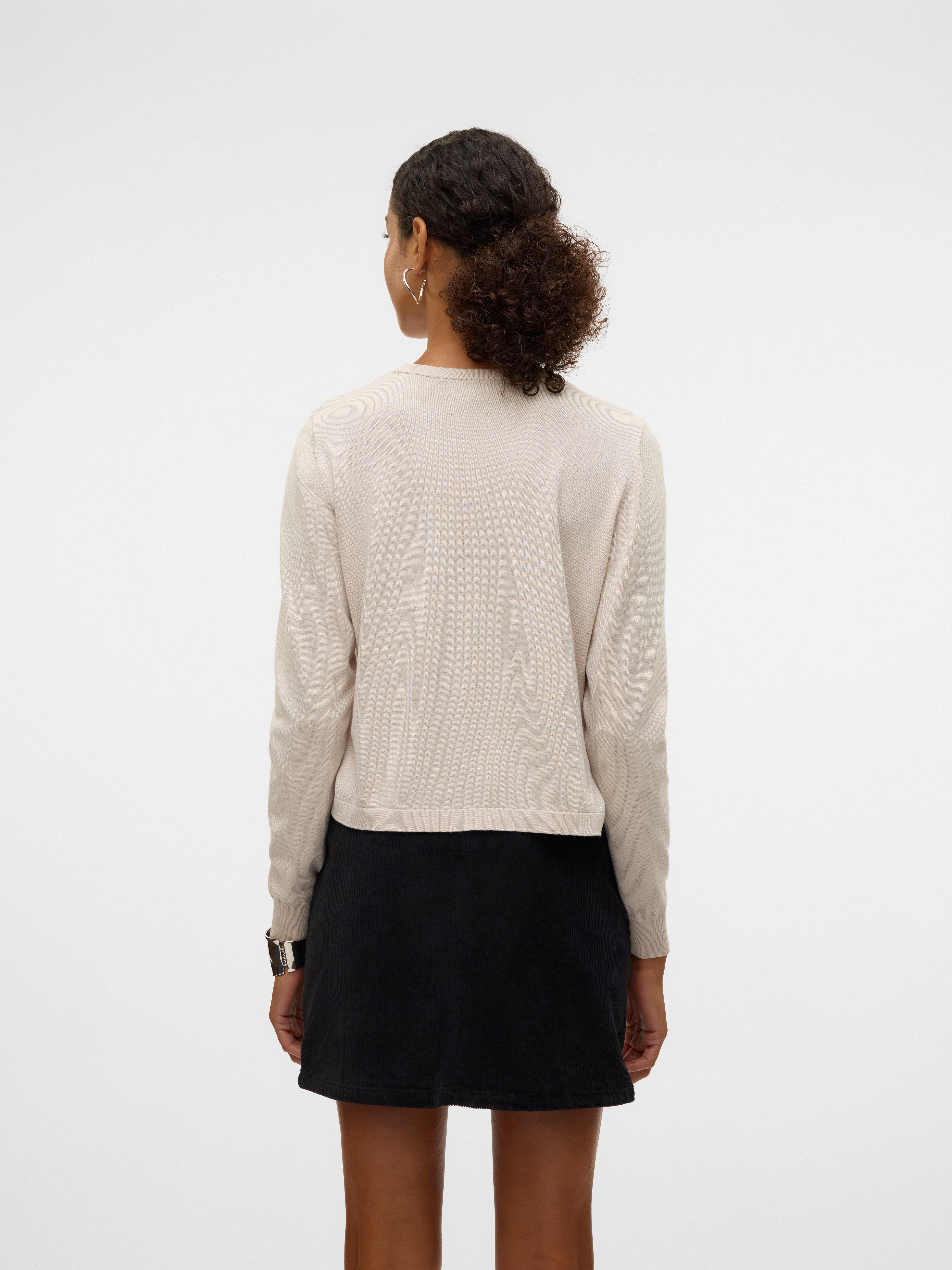 Vero Moda Gebreide trui VMSILJE LS O-NECK SHORT PULLOVER GA NOOS