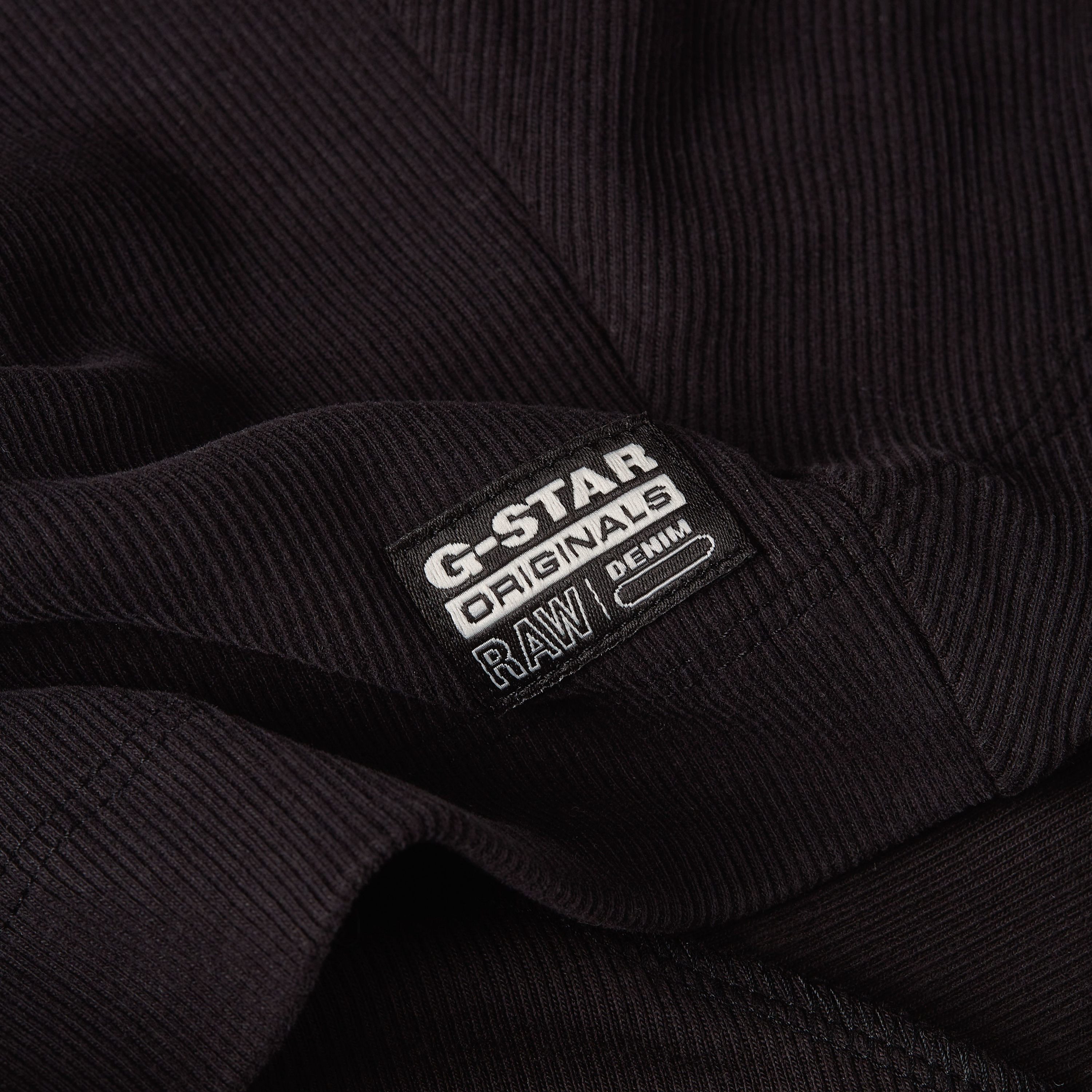 G-Star RAW Longsleeve Rib Mock Top met merkenopdruk op de kraag