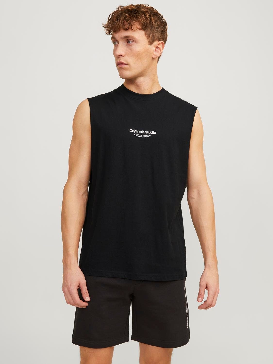 JACK & JONES ORIGINALS oversized T-shirt JORVESTERBRO met printopdruk black