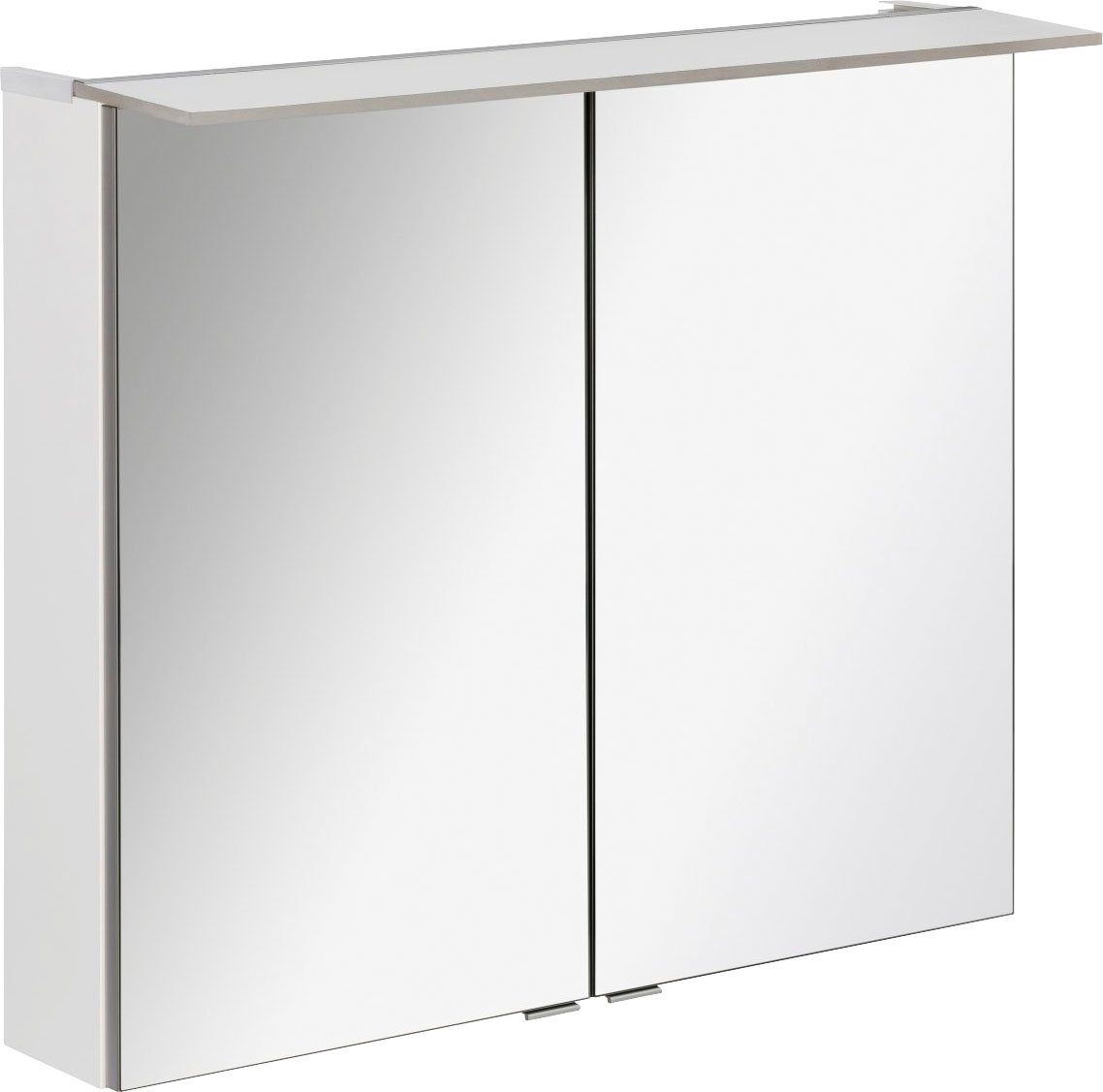 FACKELMANN Spiegelkast Polyester 80 - wit Breedte 80 cm, met 2 deuren dubbelzijdig spiegelend
