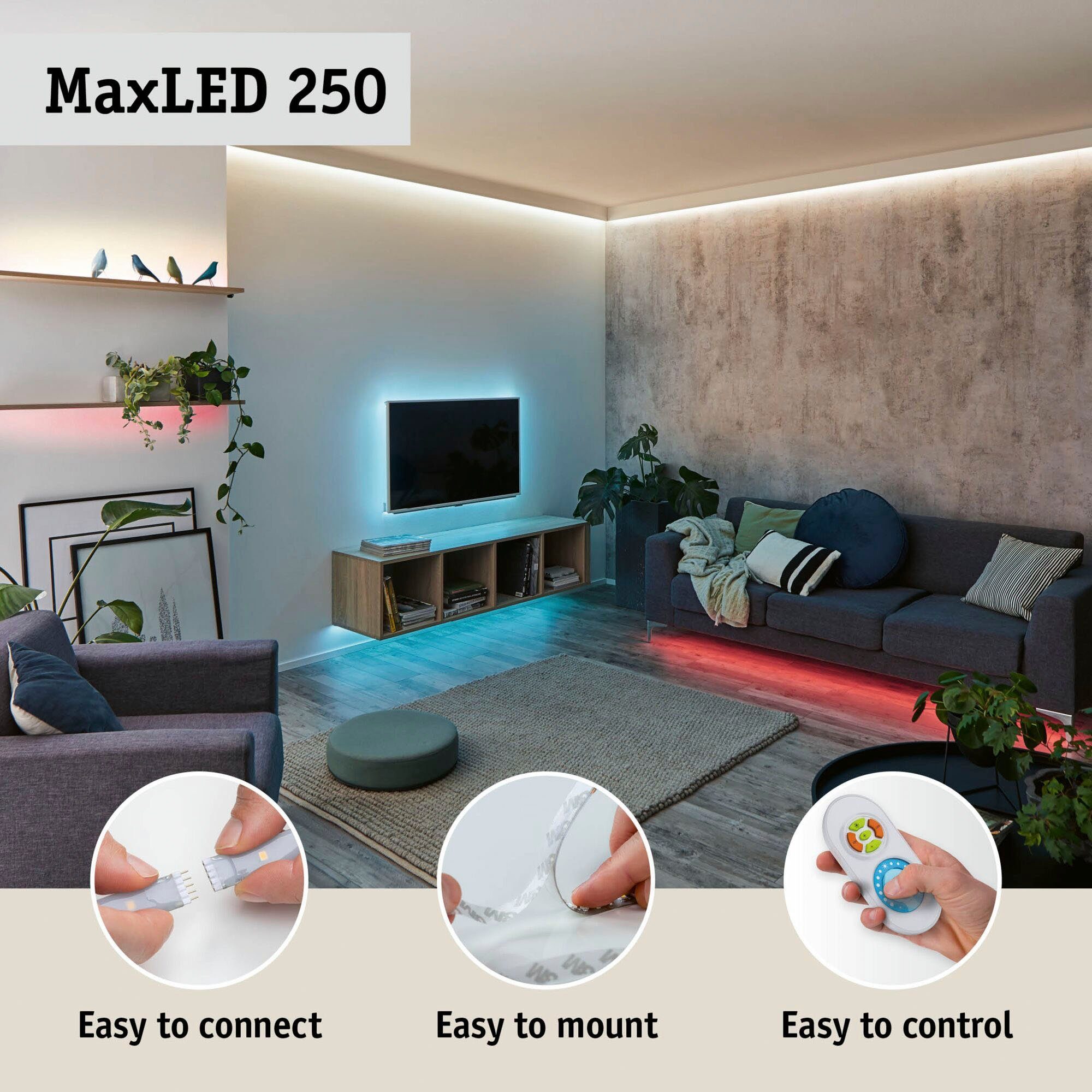 Paulmann Led-strepen MaxLED 250 Comfort Set voor Tweepersoonsbed 1m 2700K 2x4W 24VA Zilver (2 stuks)