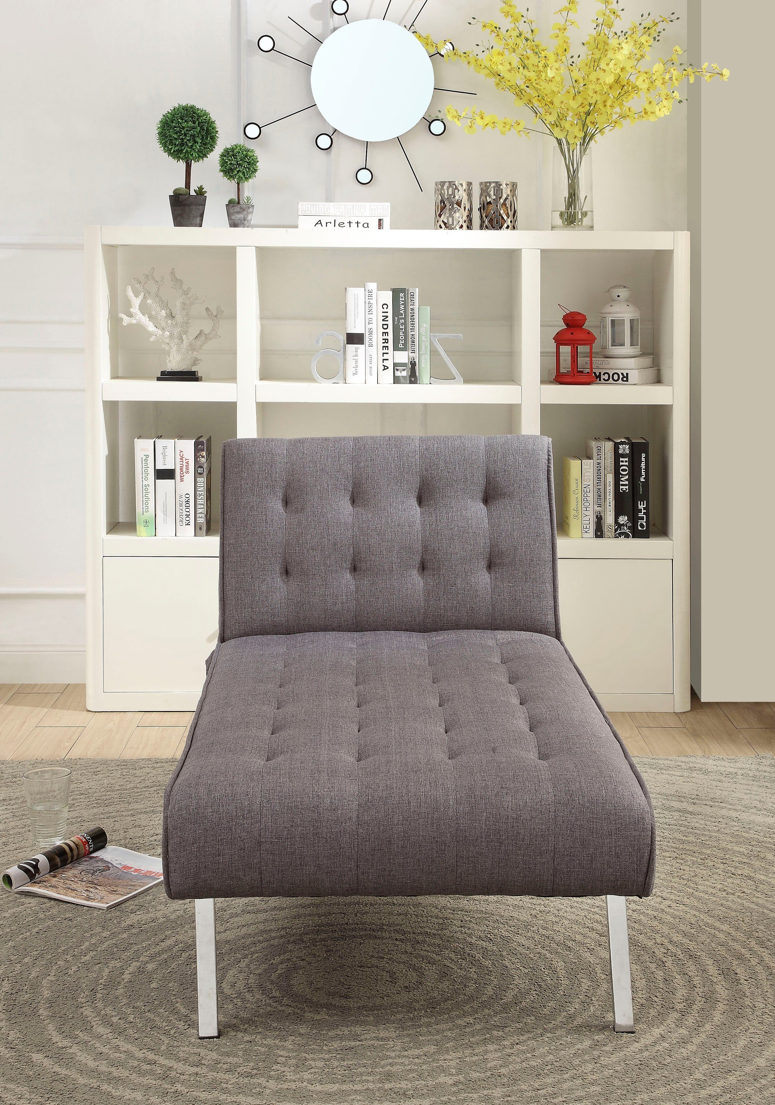 ATLANTIC home collection Relaxstoel Pierre met relax- en slaapfunctie, met golfvering