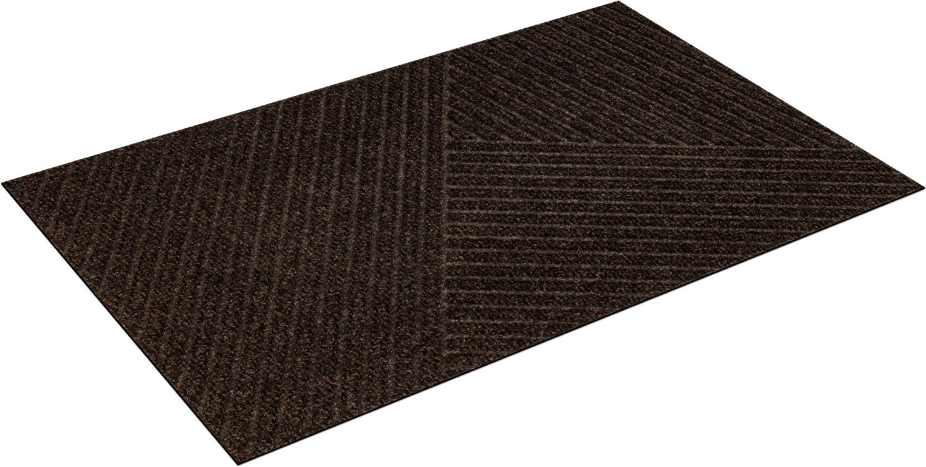 wash+dry by Kleen-Tex Mat Strepen Inloopmat, stijlvol streepdessin, wasbaar deurmatten bruin