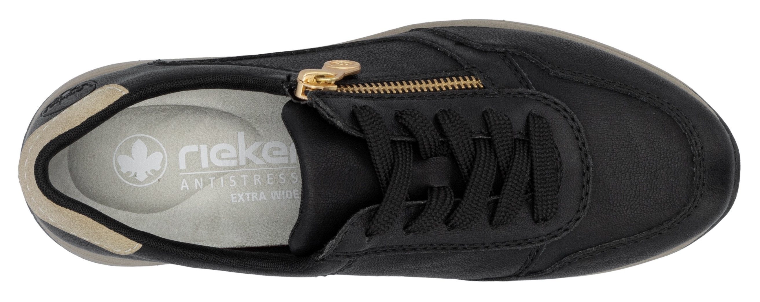Rieker Sneakers met sleehak , lage schoen, veterschoen, vrijetijdsschoen met zachte inlegzool