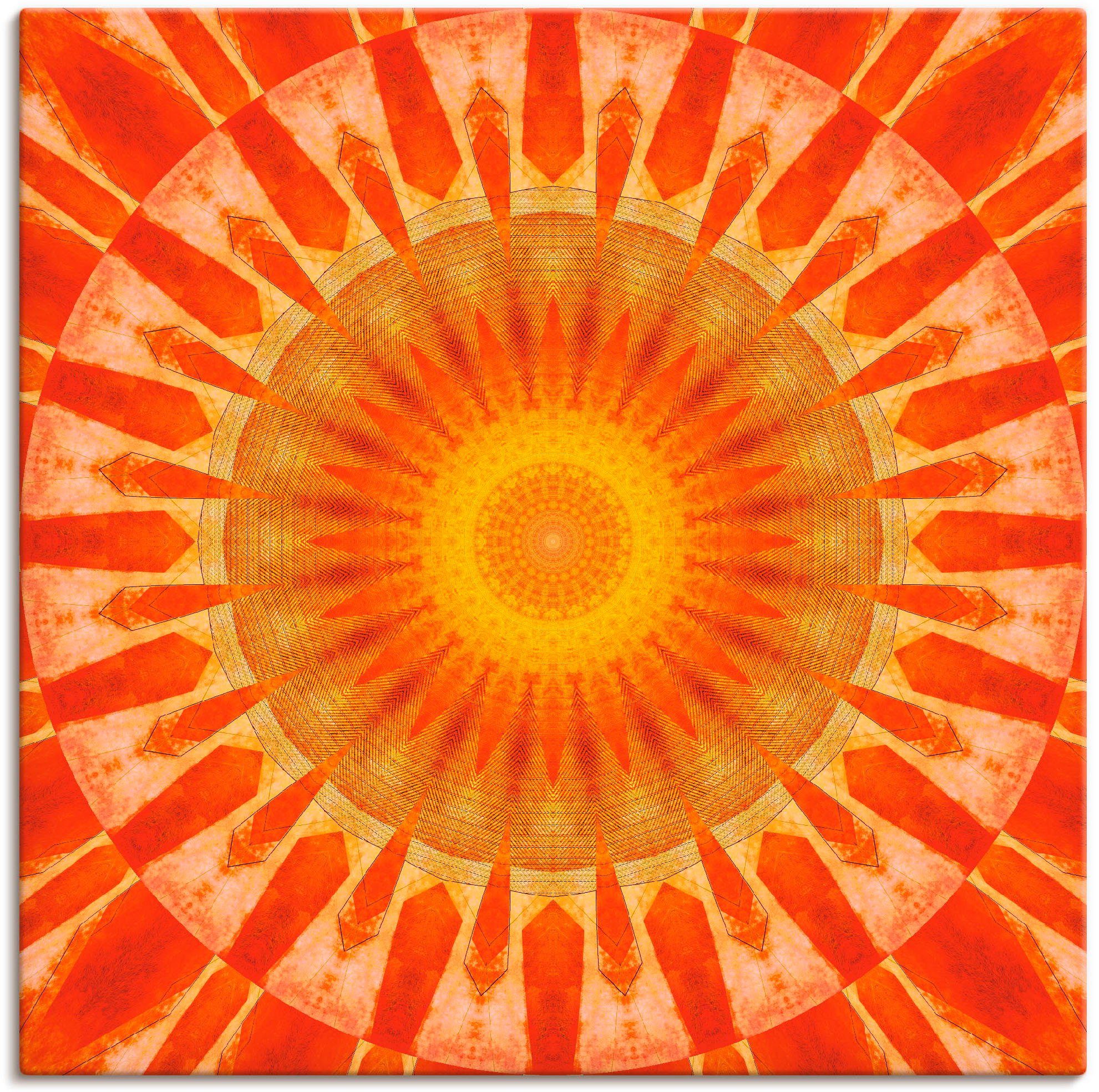 Artland Artprint Mandala zonsondergang in vele afmetingen & productsoorten - artprint van aluminium / artprint voor buiten, artprint op linnen, poster, muursticker / wandfolie ook