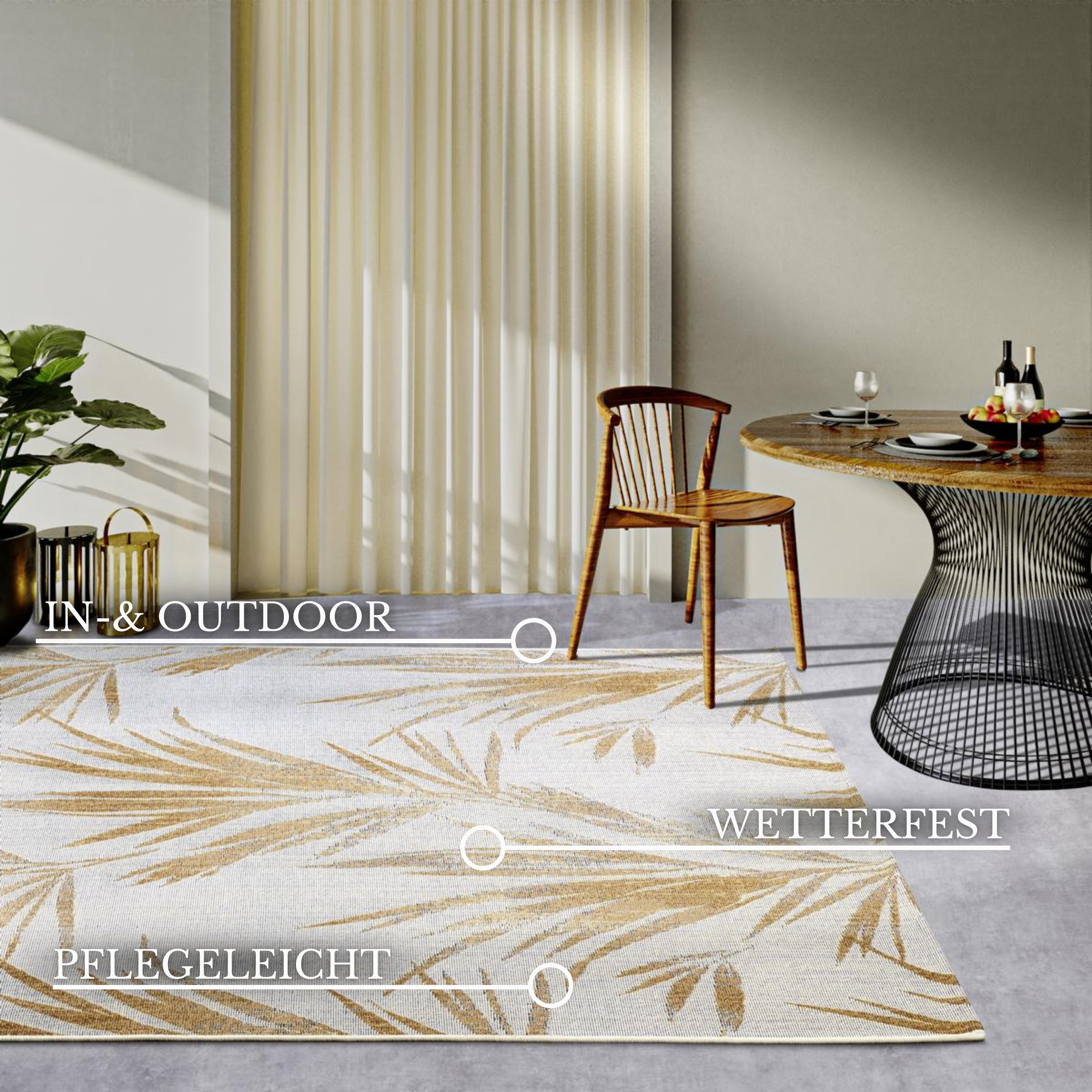 Villeroy & Boch Outdoorkleed Leonie Buiten, vlakweefsel, weerbestendig, balkon, tuin, bloemig, terras