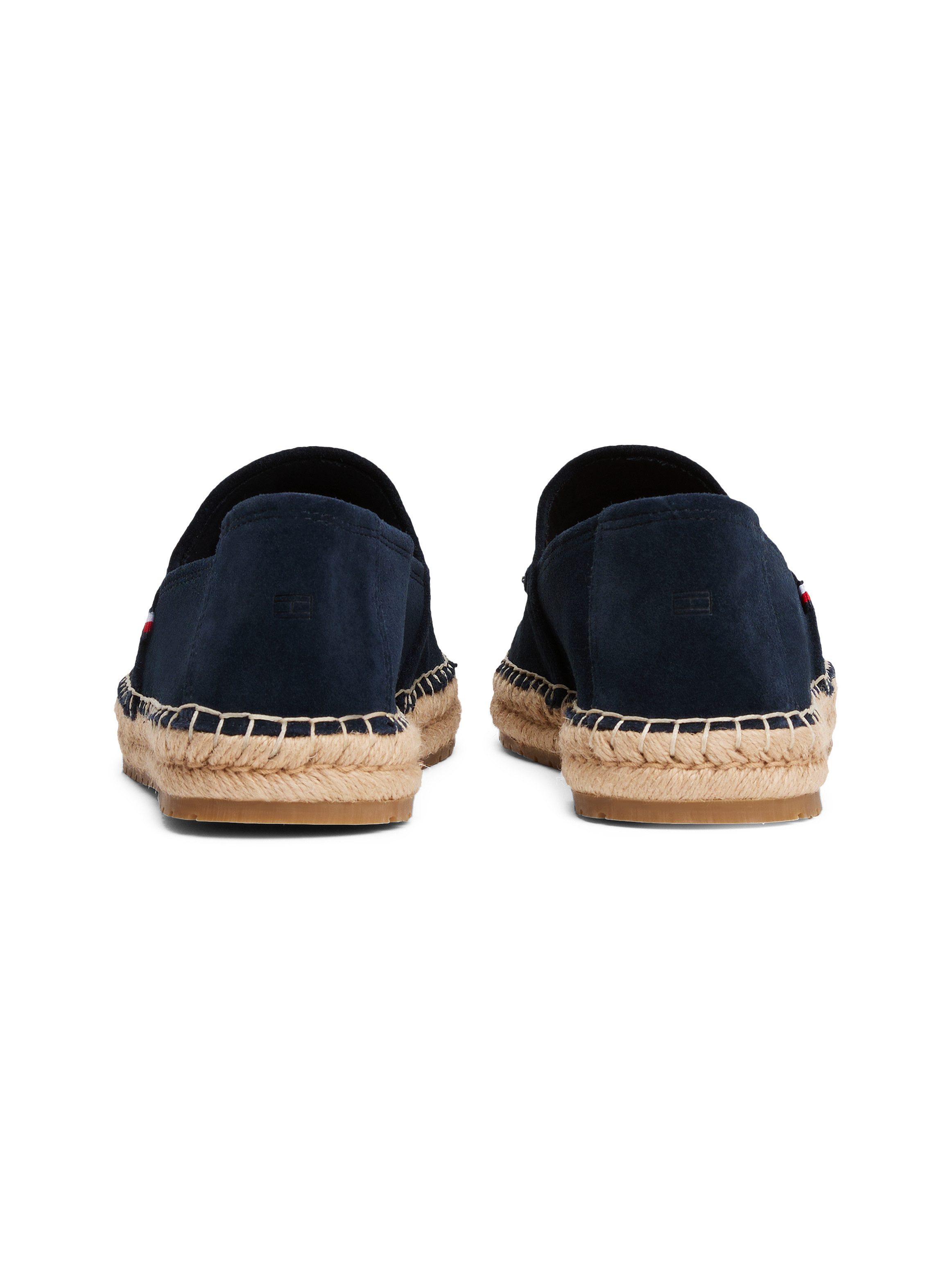 Tommy Hilfiger Espadrilles HILFIGER FLEX ESPA SUEDE LOAFER , zomerschoen, instapschoen, slippers met bamboe-bekleding op de plateau