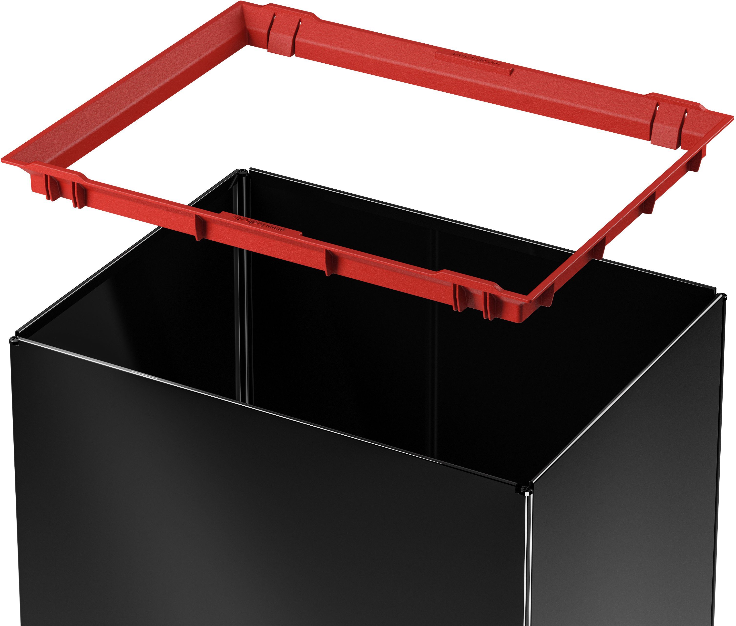 Hailo Vuilnisemmer Big-Box Swing XL 52 l, plaatstaal of edelstaal, met zelfsluitende swingdeksel