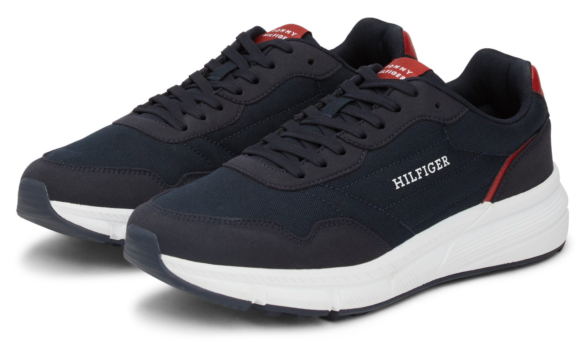 Tommy Hilfiger Sneakers FASTON MIX ESS vrijetijdsschoen, lage schoen, veterschoen met gepolsterde schacht