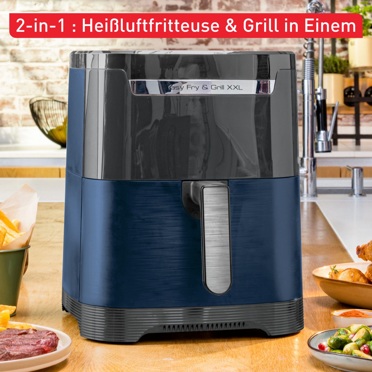 Tefal Airfryer EY8018 Easy Fry & grill XXL, 2-in-1 2 aparte zones, 6,5 l xxl-inhoud, ey8018