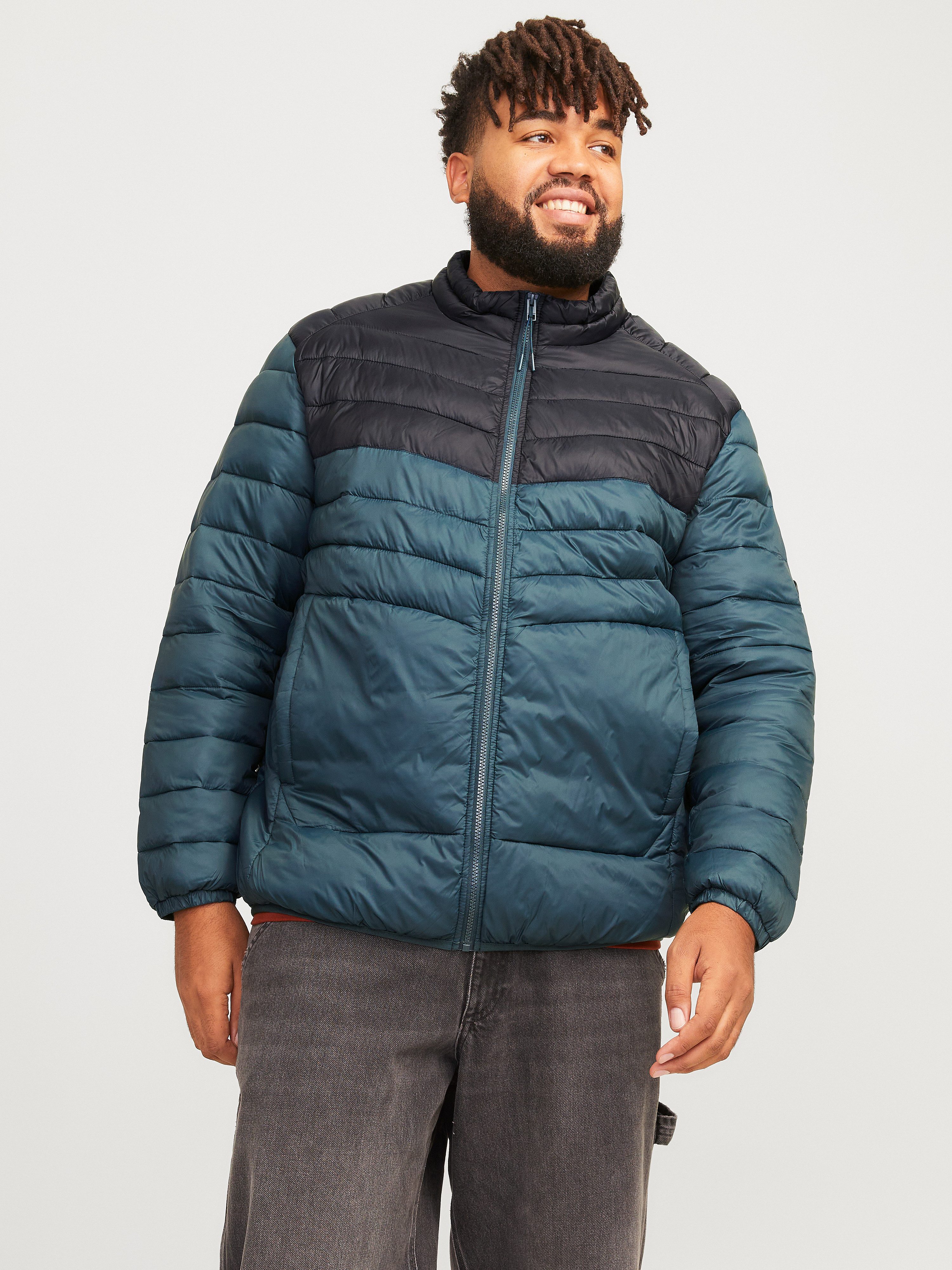 Jack & Jones PlusSize Gewatteerde jas JJESPRINT PUFFER COLLAR NOOS PLS heren softshelljassen maat 4XL groen