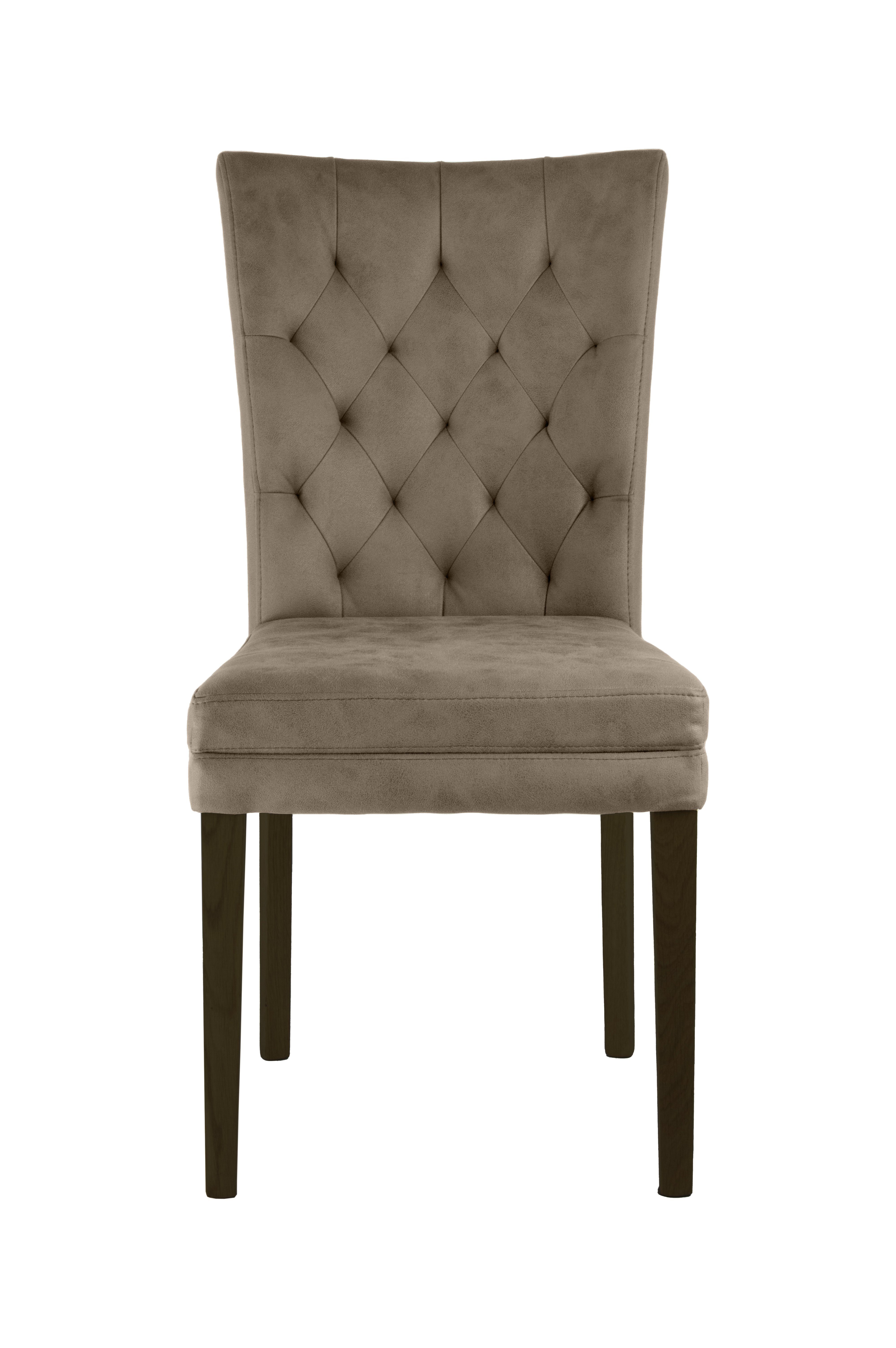 Home affaire Stoel met 4 poten Colorado prettige bekleding, frame massief hout wengé of naturel-eiken (set, 2 stuks)