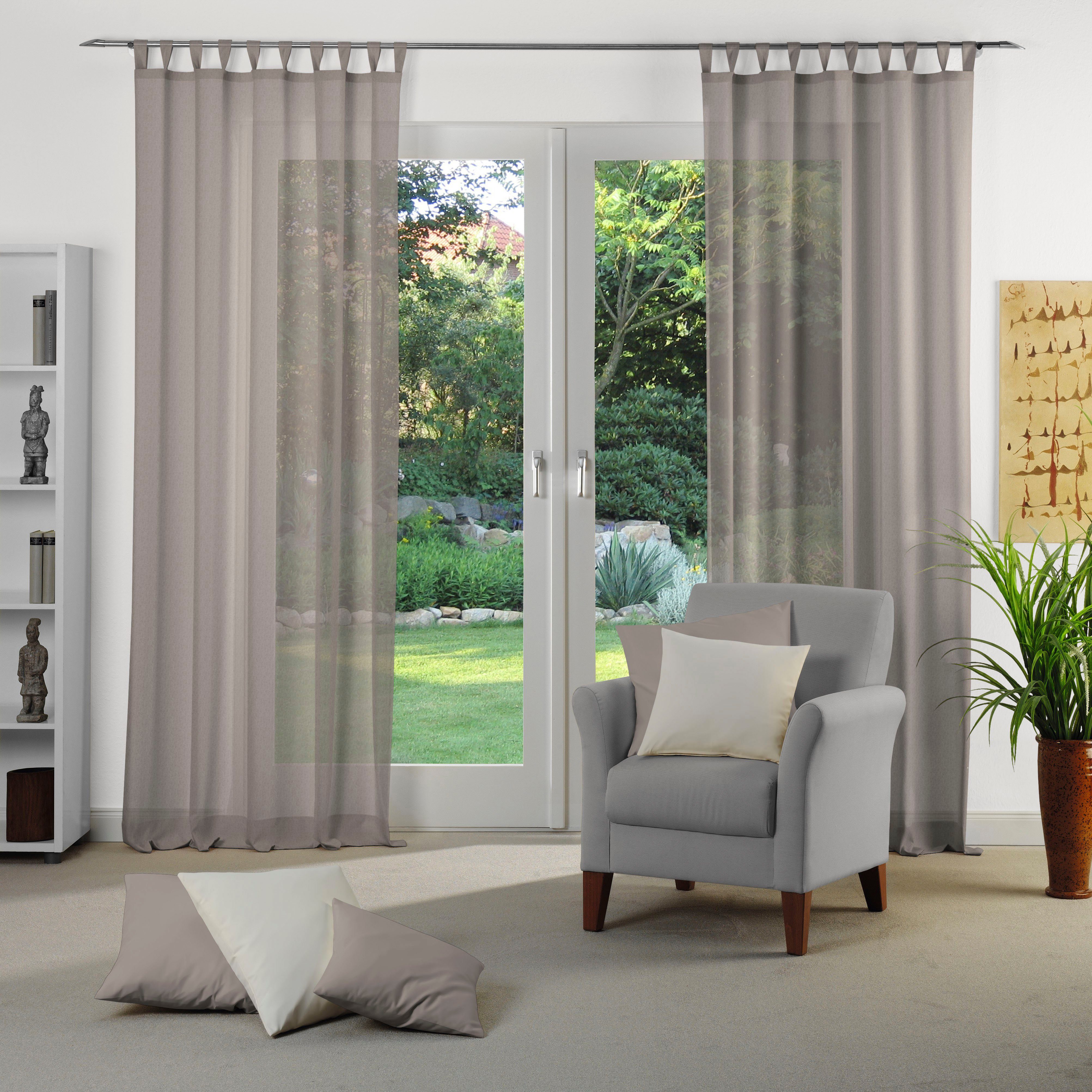 andas Gordijn Elby 1 transparant, basic, monochroom, tot 295 cm lengte (1 stuk)