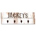artland kapstok jacks op houten ondergrond ruimtebesparende kapstok van hout met 4 haken, geschikt voor kleine, smalle hal, halkapstok beige