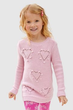 kidsworld lange trui met schattige harten roze