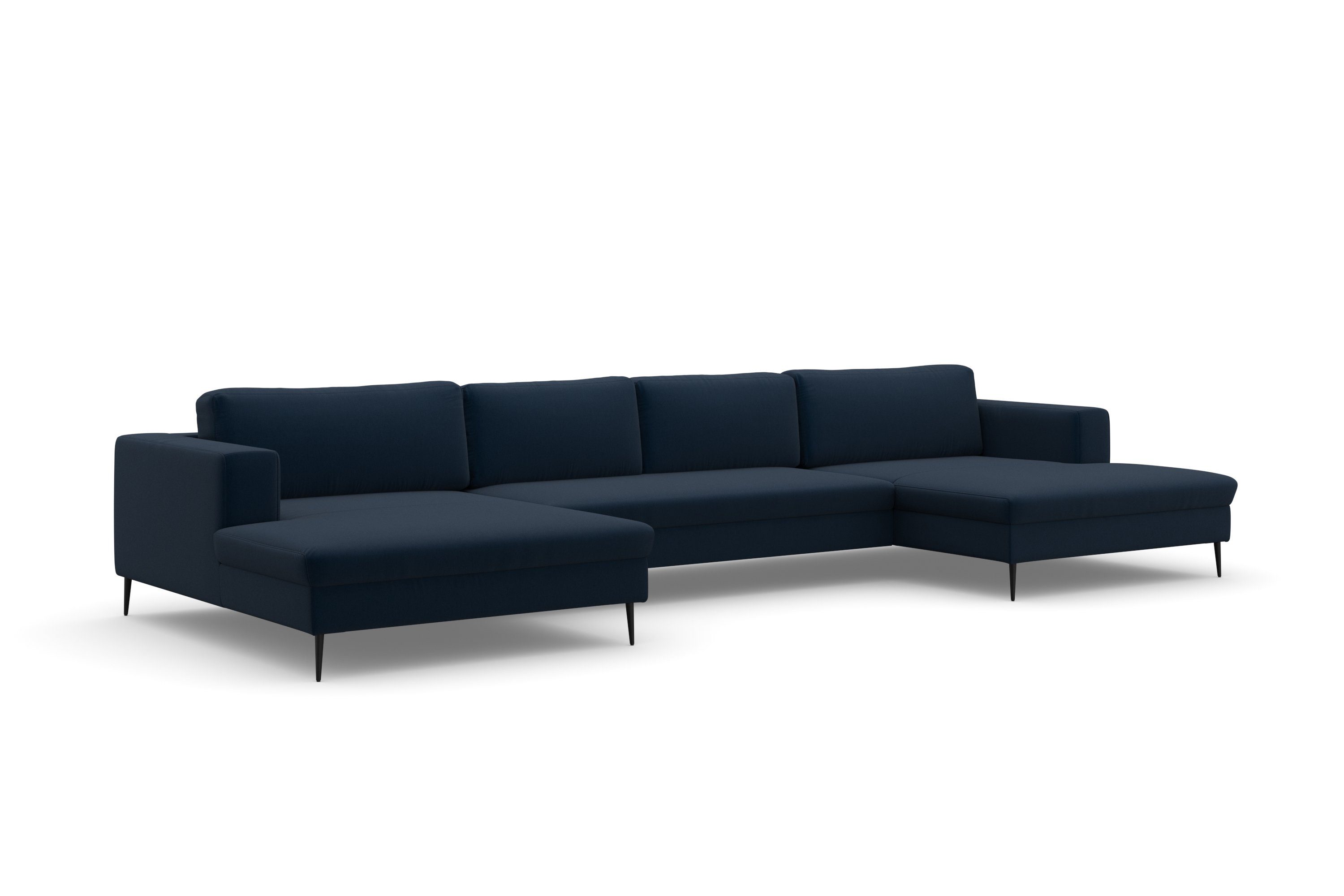 DOMO collection Zithoek Modica U-vorm XXL, in een moderne look met 2 royale récamiers, ook in cord
