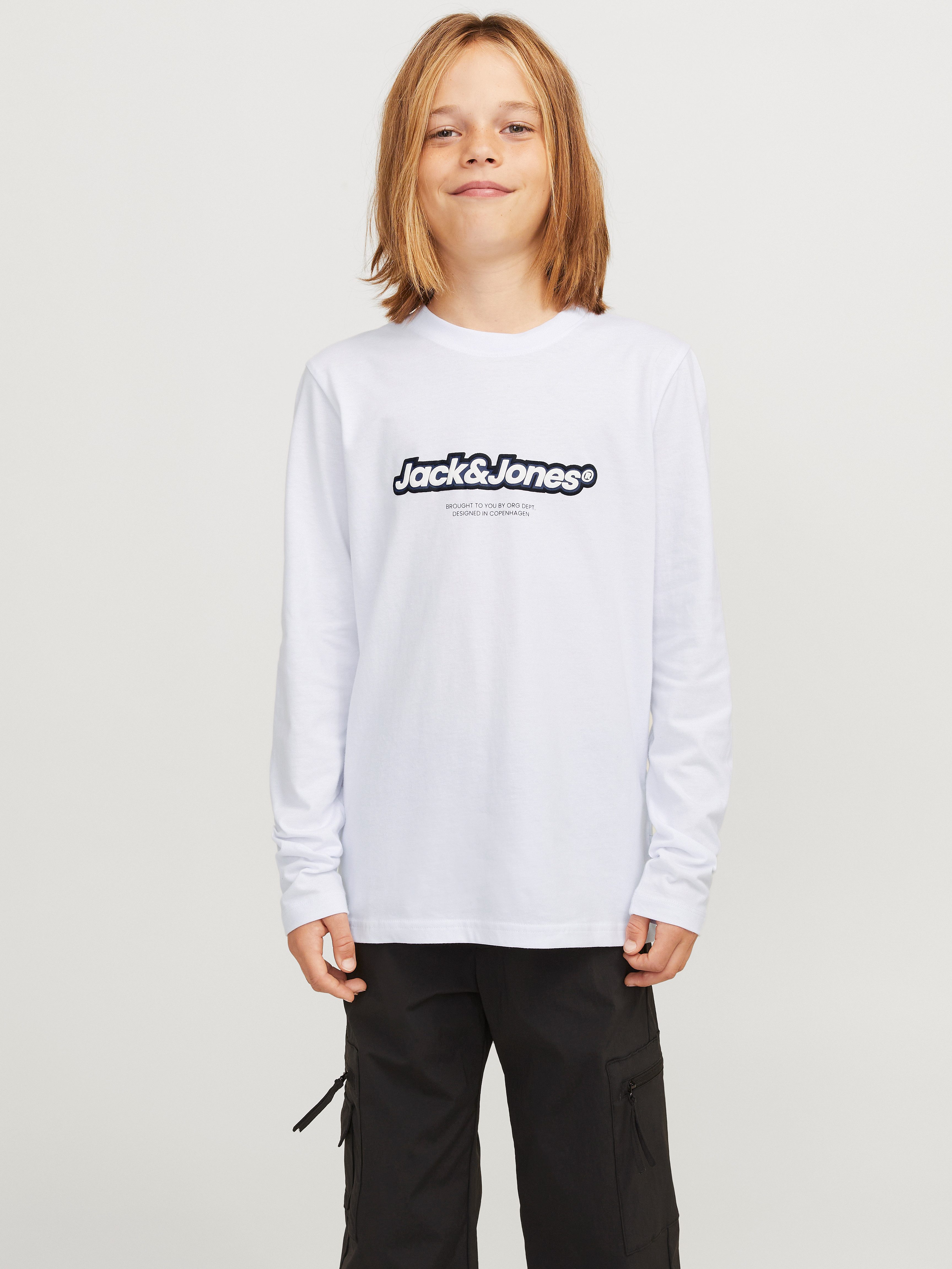 Jack & Jones Junior Shirt met lange mouwen JORVESTERBRO NEWTON BRNDG TEE LS BF JNR