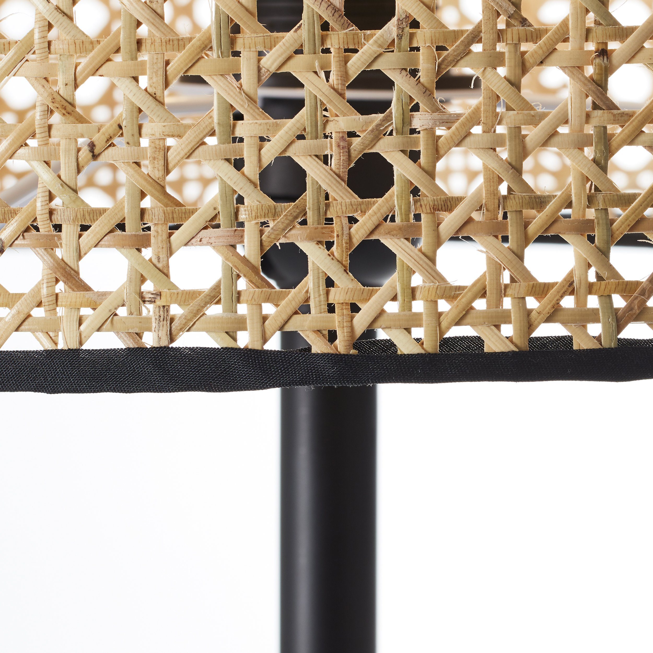 Brilliant Leuchten Staande lamp WILEY 154 cm hoogte, ø 30 cm, 1x e27, metaal/rotan, hout licht/zwart (1 stuk)