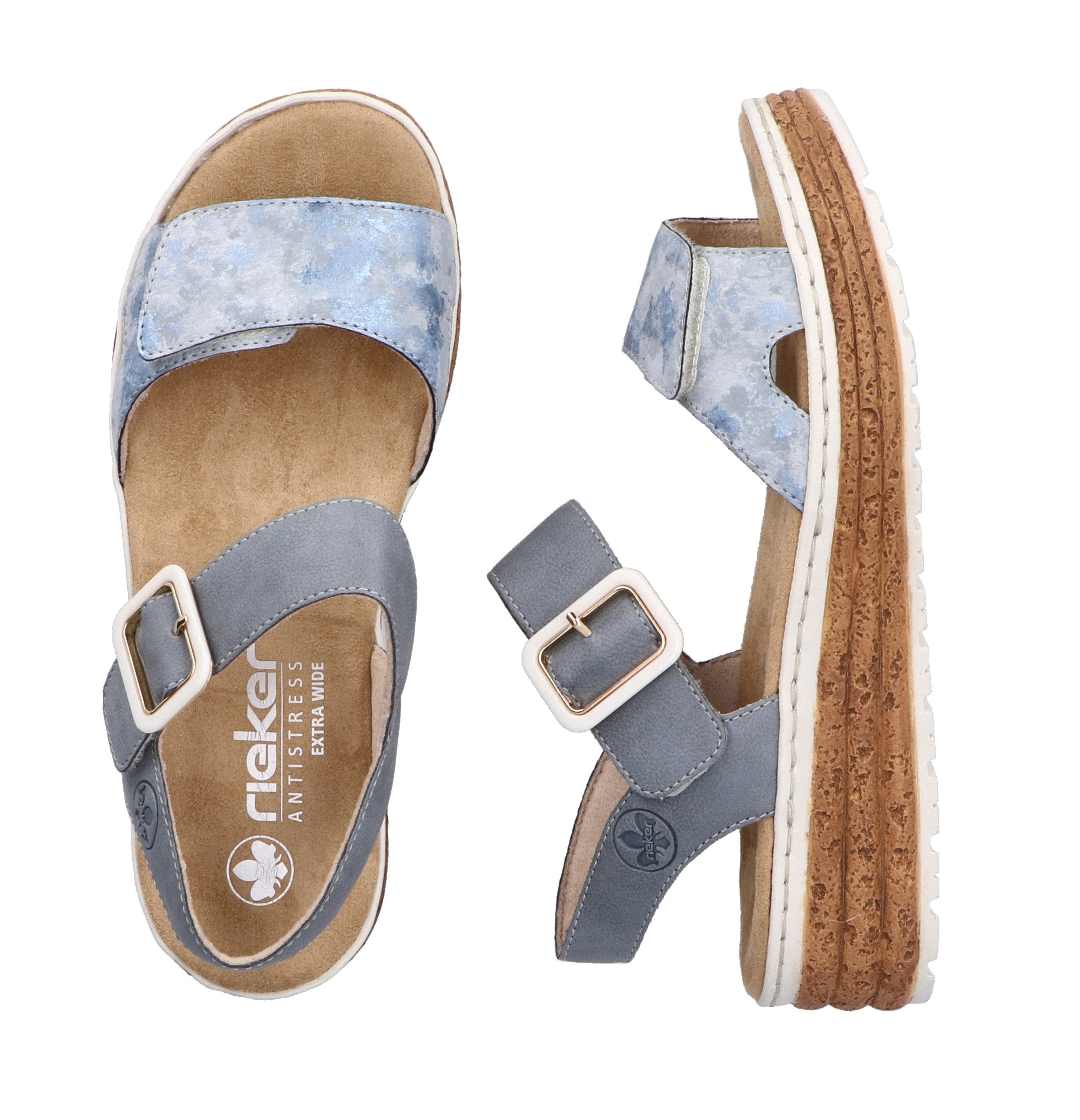 Rieker Plateausandalen Sandalette, zomerschoen, sleehaksandaal met praktische klittenbandsluitingen