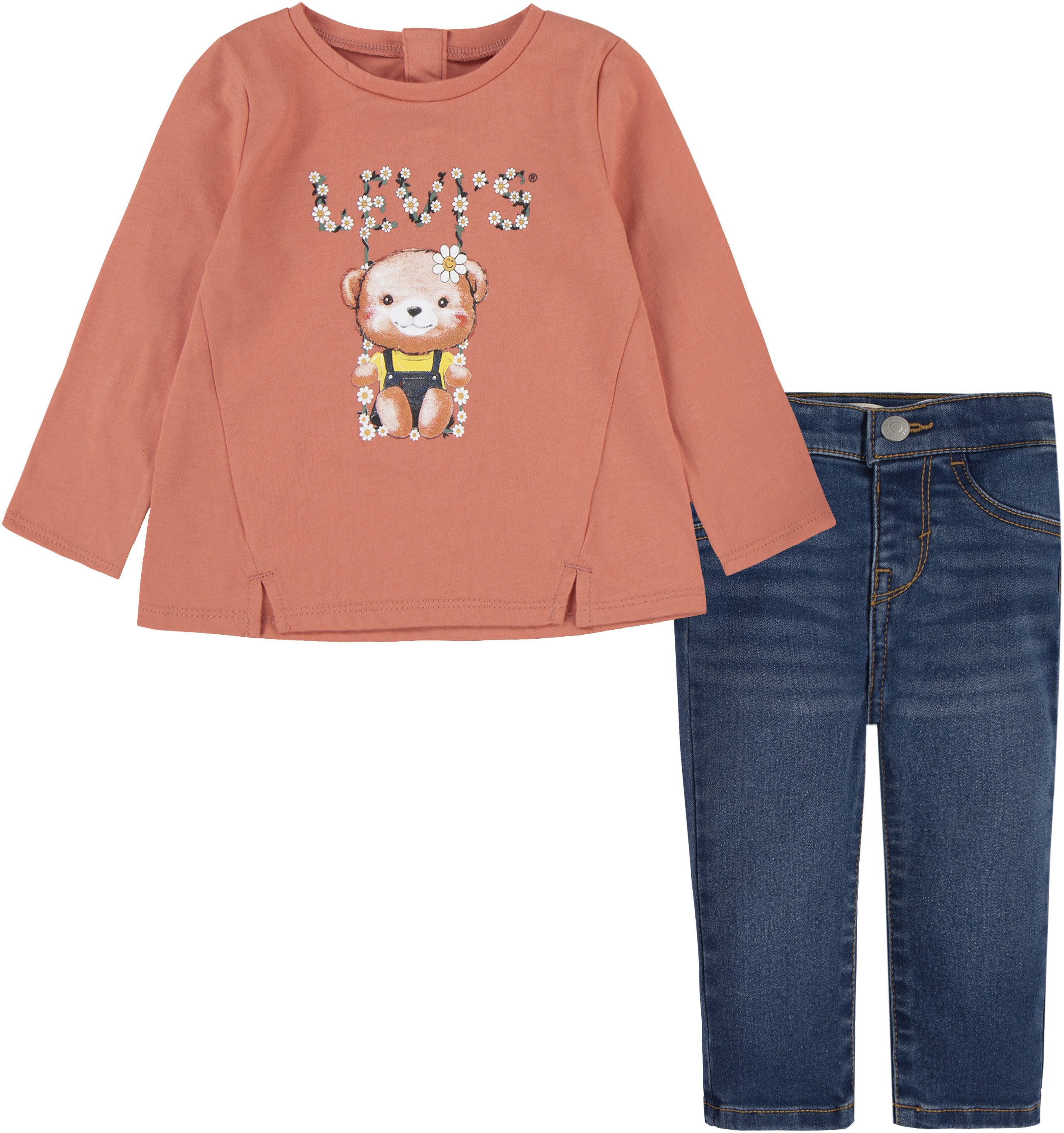 Levi's Kidswear Shirt met lange mouwen en broek for girls (set, 2-delig)