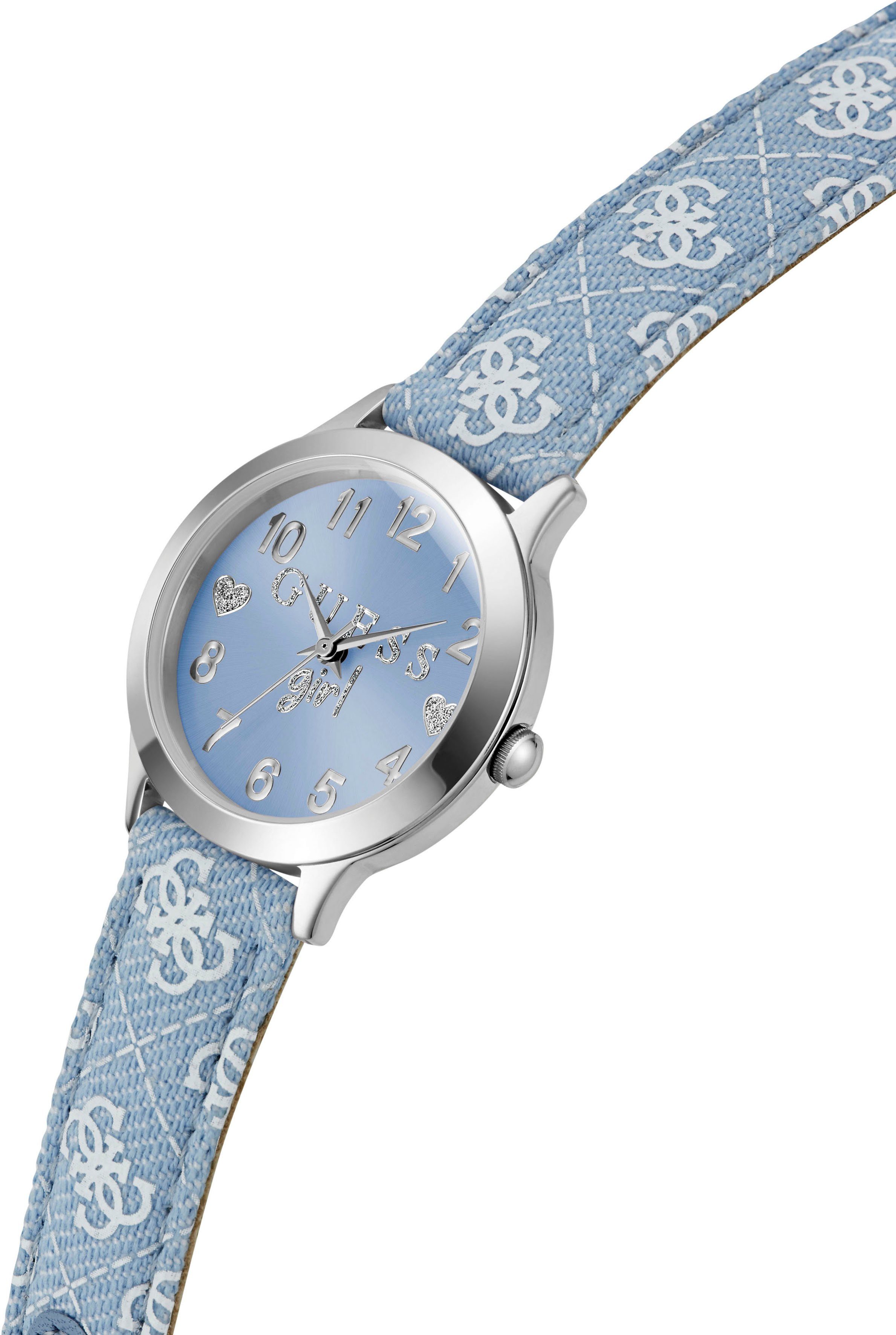 Guess Kwartshorloge Mandy Polshorloge, kinderhorloge, meisjeshorloge, textiel band, cadeau