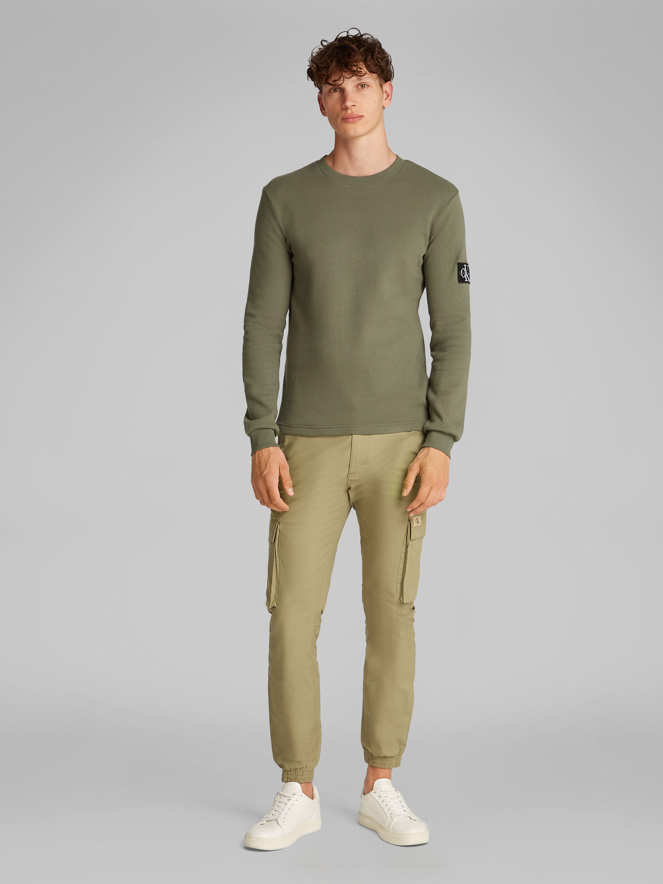 Calvin Klein Shirt met lange mouwen BADGE WAFFLE LS TEE