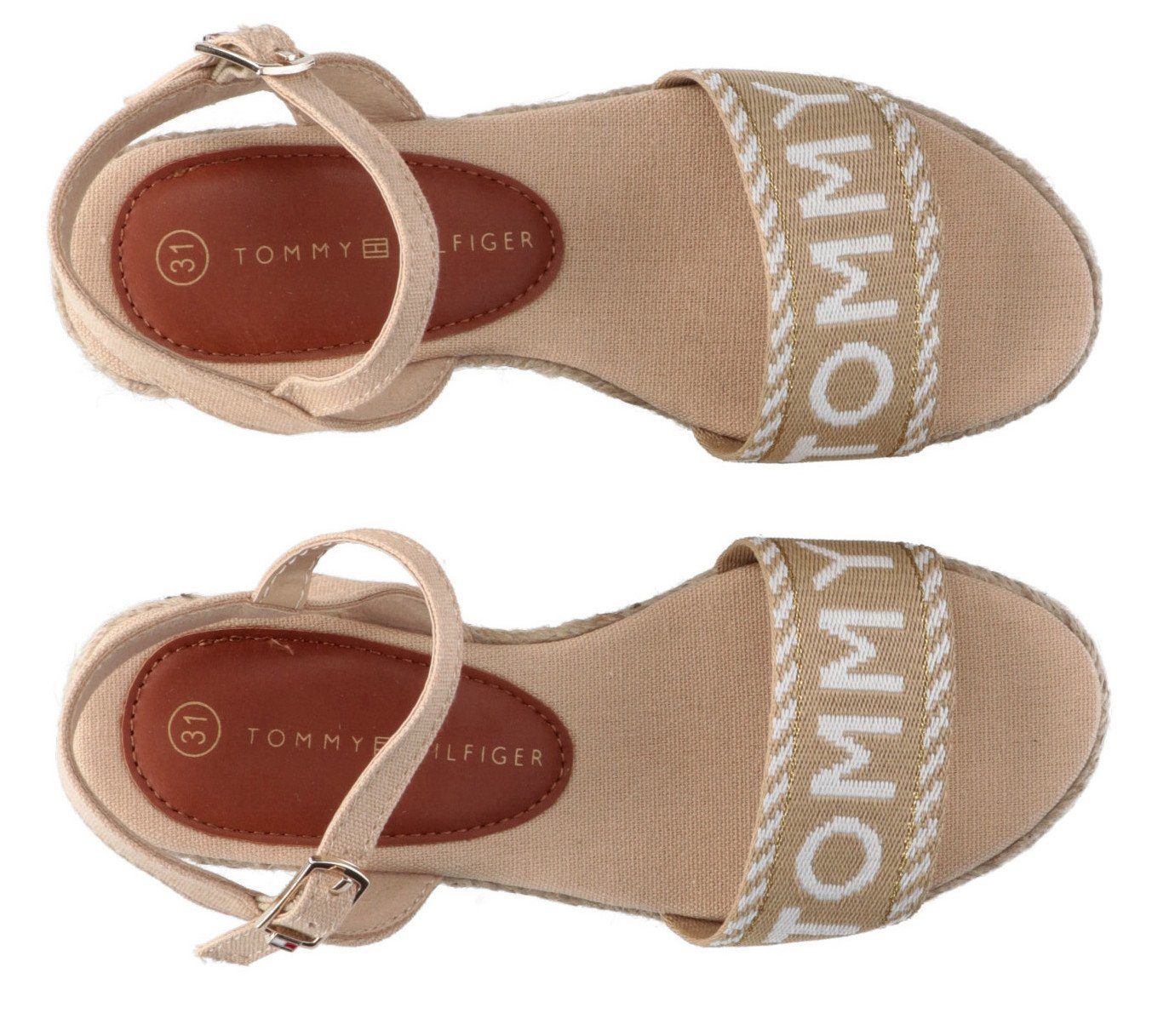 Tommy Hilfiger Sandalen ROPE WEDGE SANDAL , zomerschoen, sandaal, sleehak, met klein sleehak