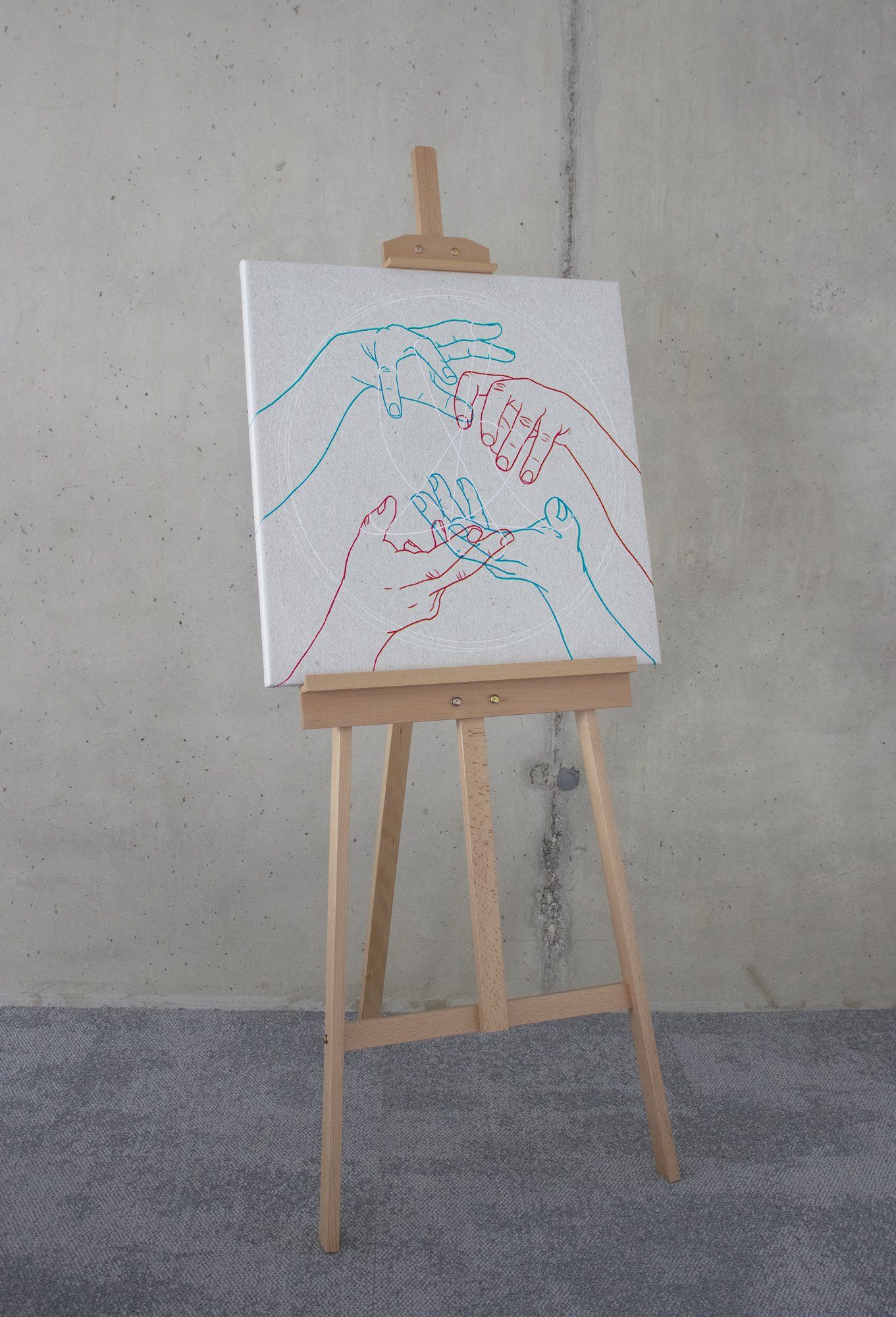Komar Artprint op linnen Glory Hands - Afmeting 60 x 60 cm (1 stuk)