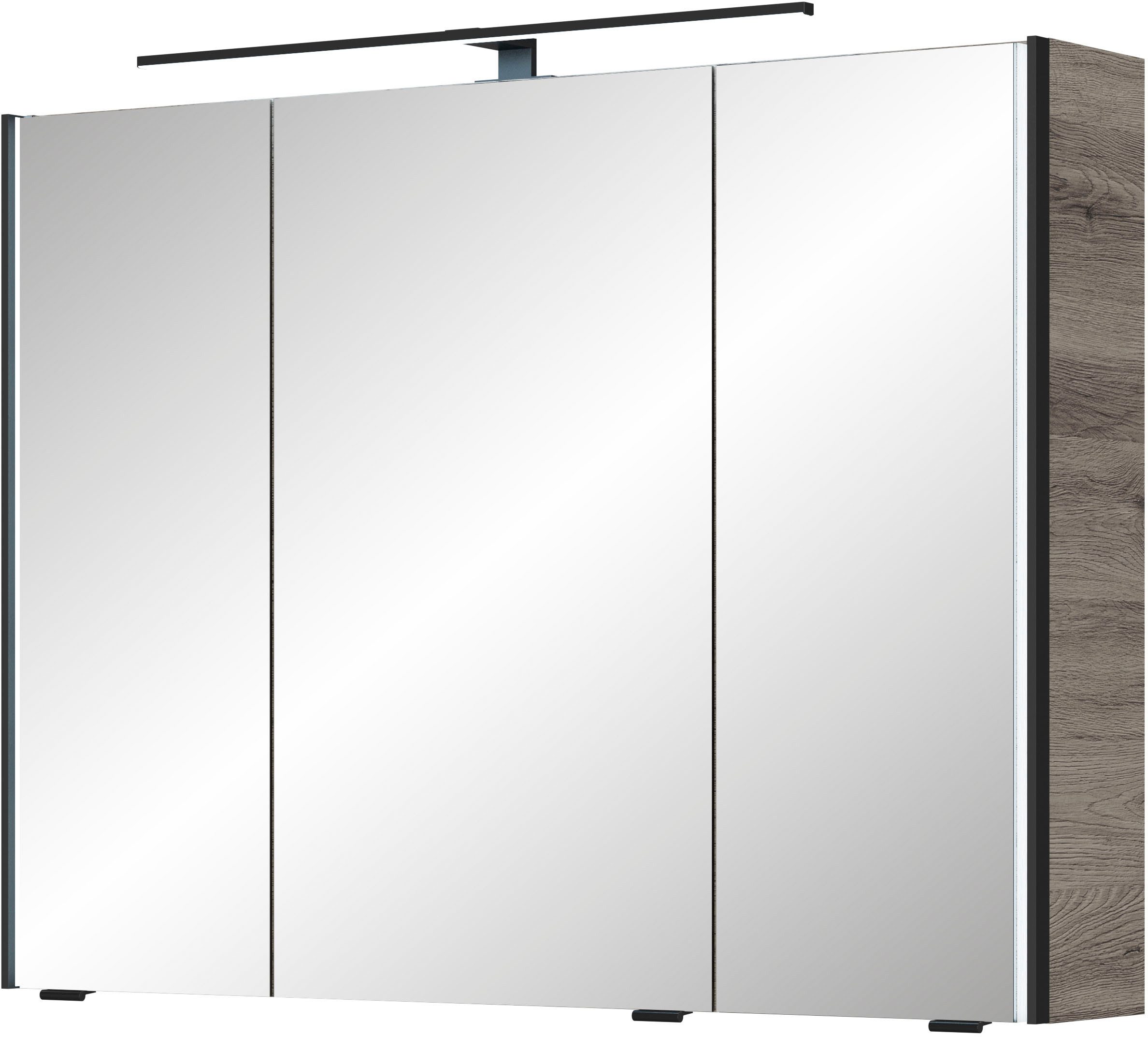 Saphir Spiegelkast Serie 7045 Badezimmer-Spiegelschrank inkl. LED-Beleuchtung, 3 Türen