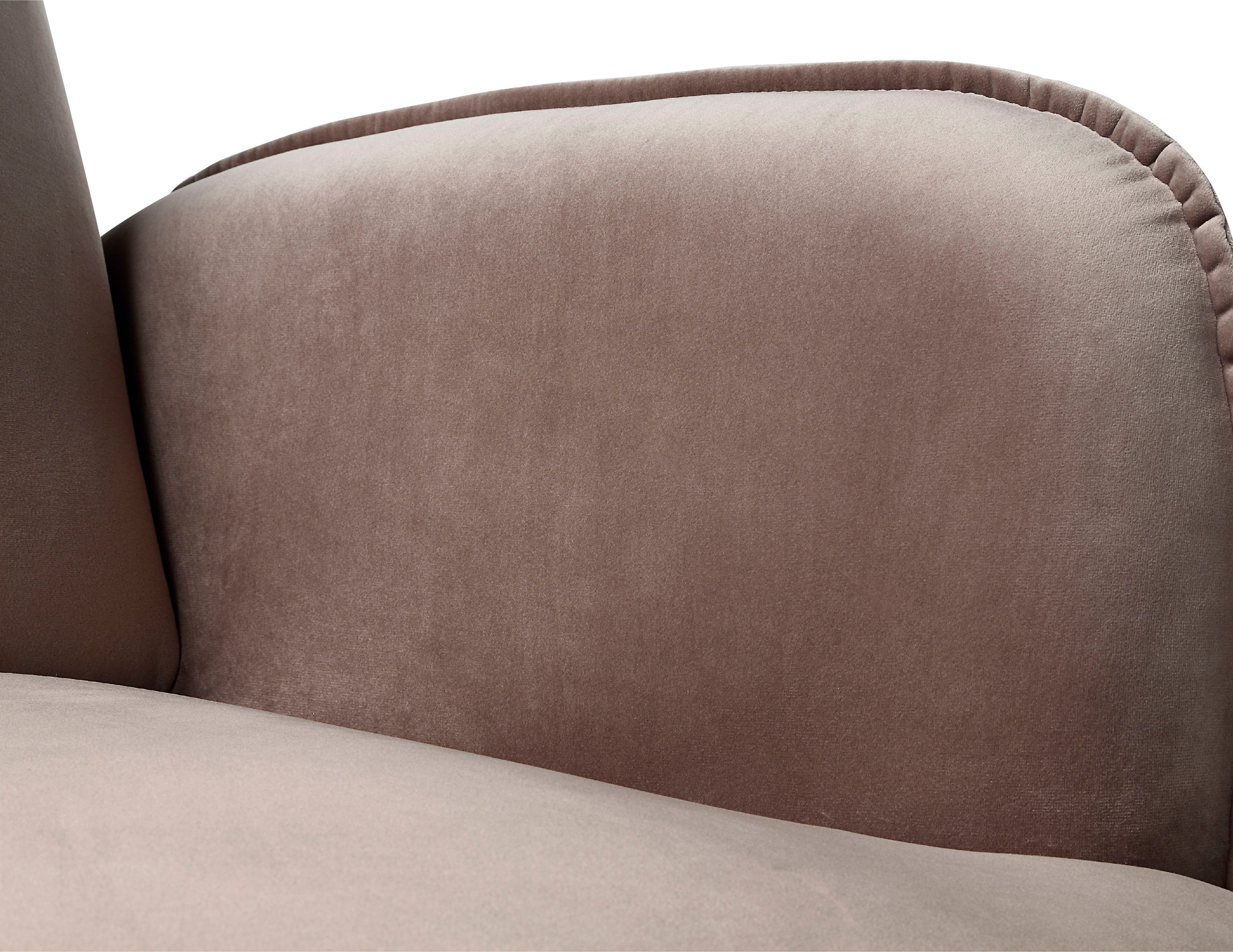 ATLANTIC home collection 2-zitsbank Ben met nosagvering, incl. 2 sierkussens, goudkleurige massief houten poten