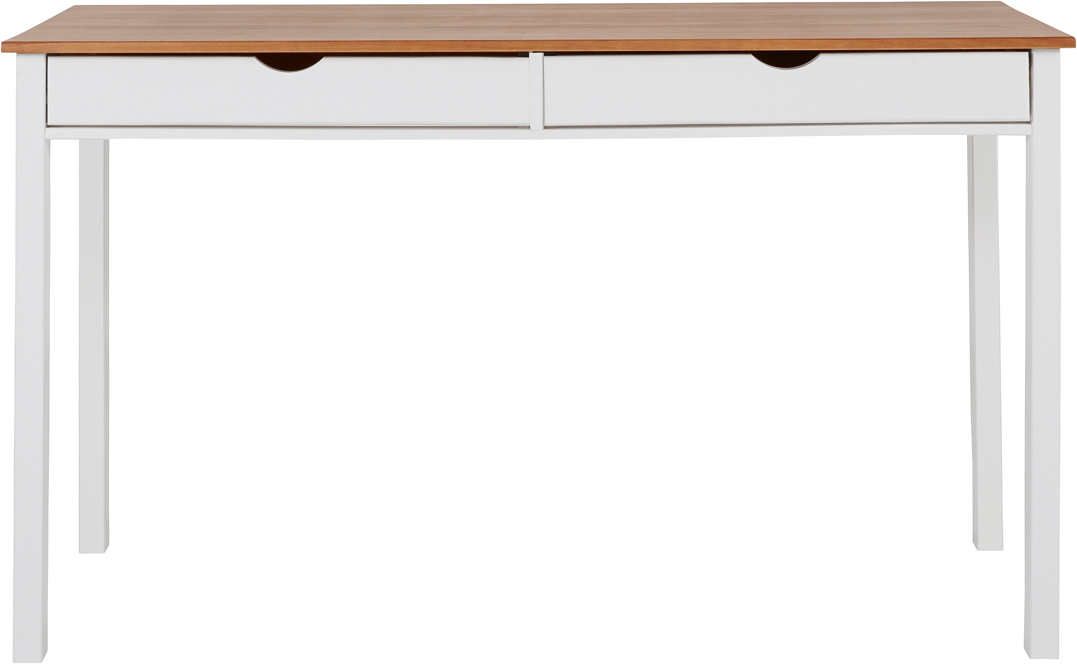 INOSIGN Bureau Gava van massief grenenhout, met praktische verzonken grepen, breedte 140 cm