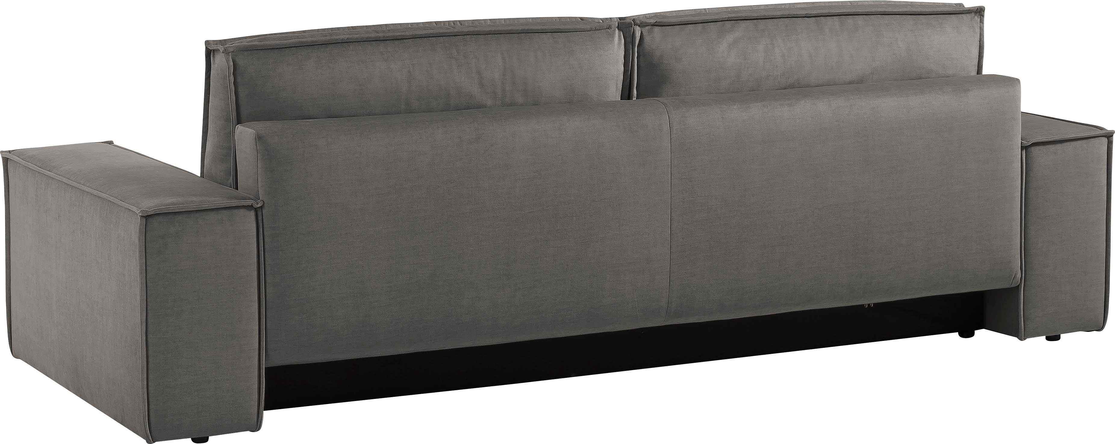 Home affaire 3-zitsbank SHERWOOD slaapbank (257 cm) ribfluweel, velours, vintage lederlook