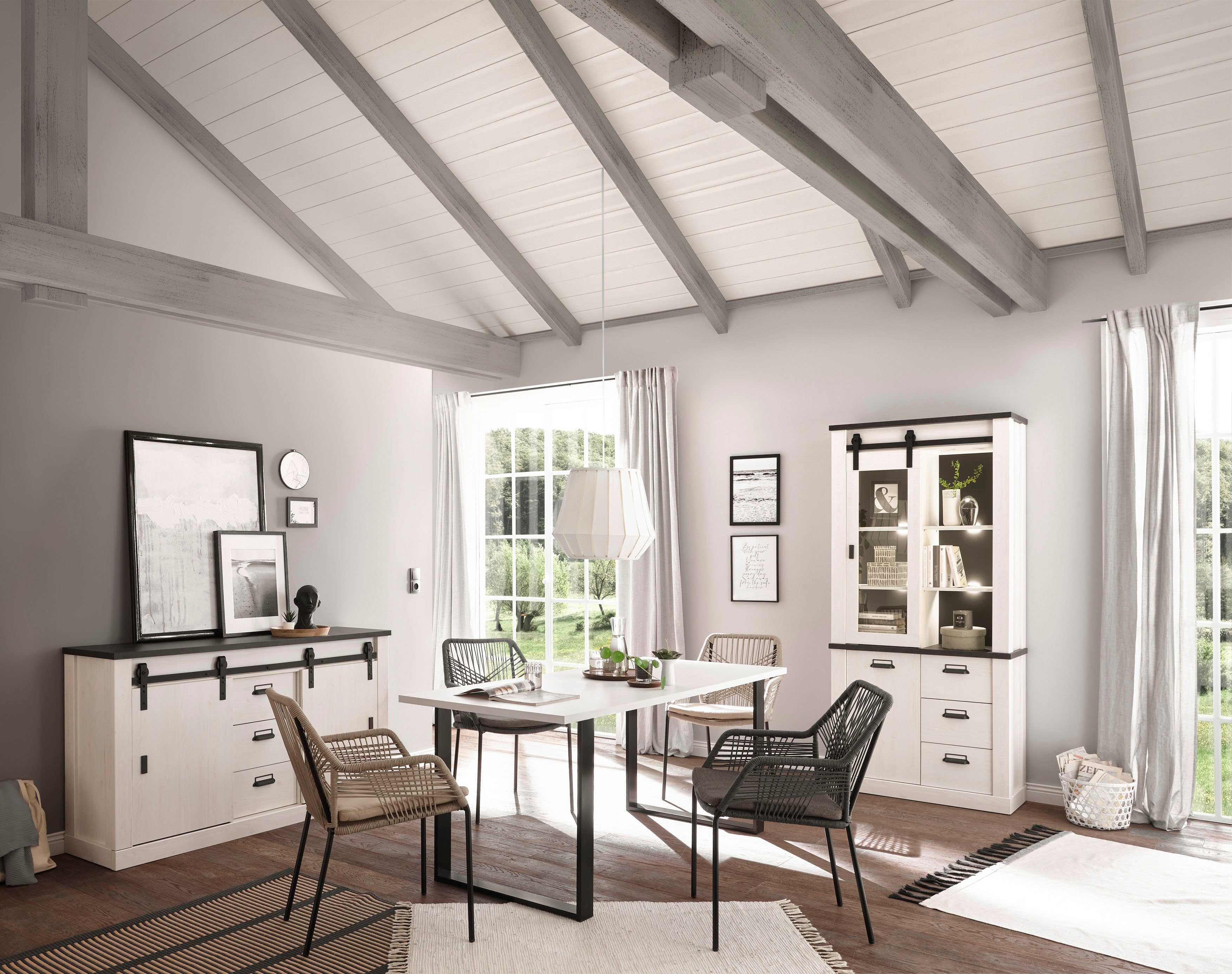 Home affaire Eettafel Sherwood in modern houtdecor, breedte 180 cm