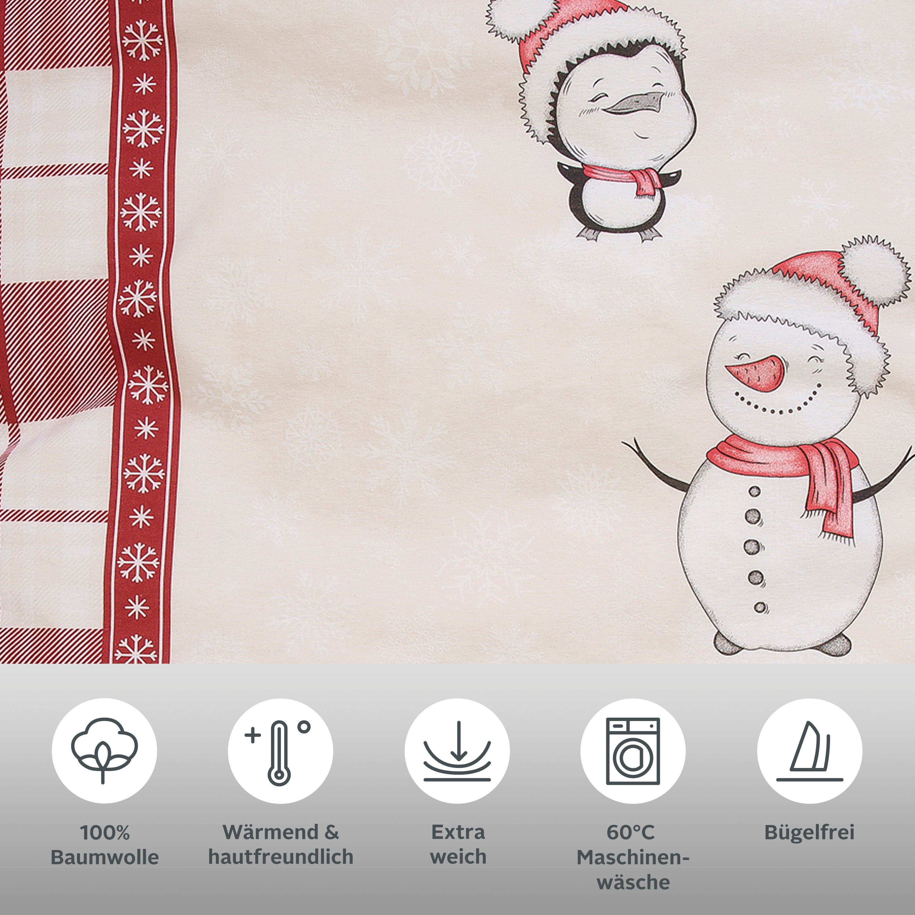 my home Beddengoed Janina in mt. 135x200 of 155x220 cm 100% katoen, veel winterdesigns: patchwork, sneeuwpop, uil, beer