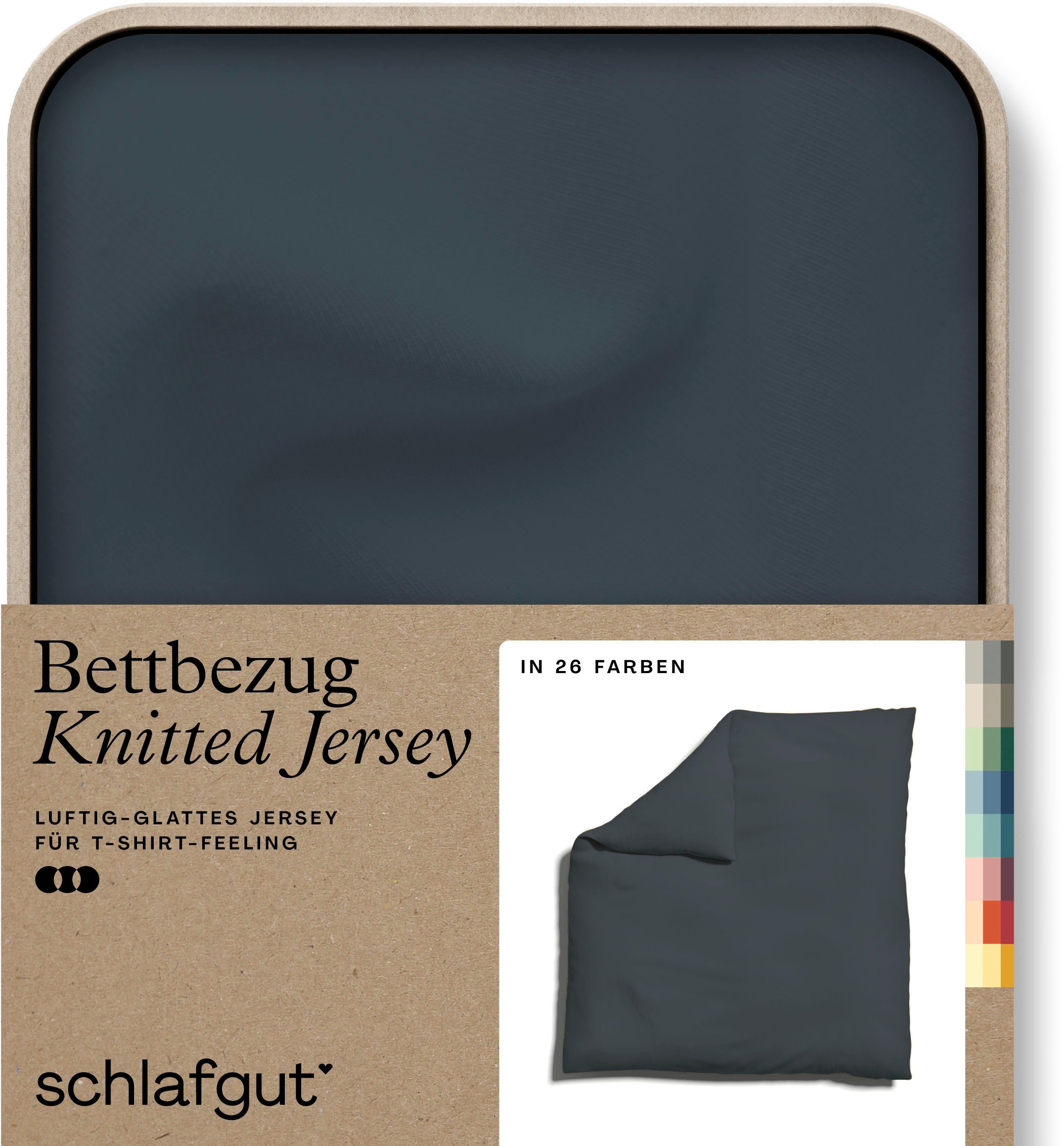 Schlafgut Dekbedovertrek Gebreide jersey uni, van biologisch katoen met elastaan, rits kreukvrij, mix & match beddengoed: bijpassende kussenhoes