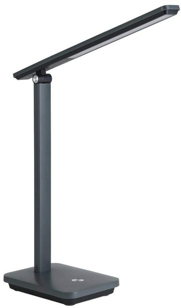 EGLO Tafellamp INIESTA LED tafellamp, grijs-zwart, touchsensor, dimbaar, USB Nachttafellamp touch dimbaar, USB-oplaadfunctie, grijs en zwart (1 stuk)