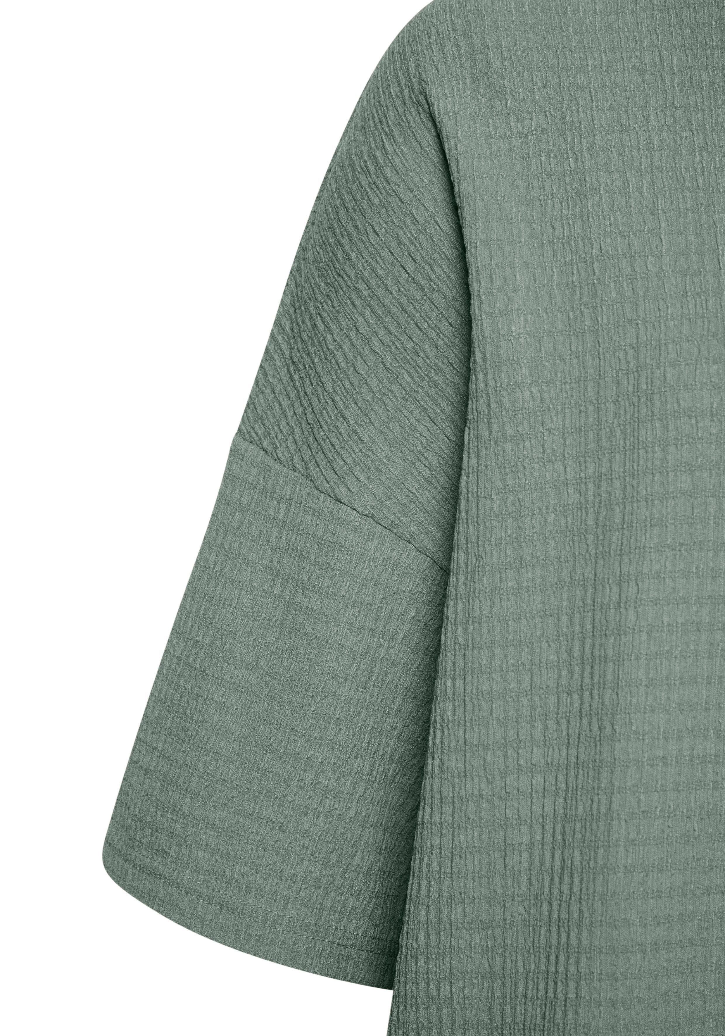 Lascana Shirt met korte mouwen Met opstaande kraag van kreukvrije crêpe-kwaliteit
